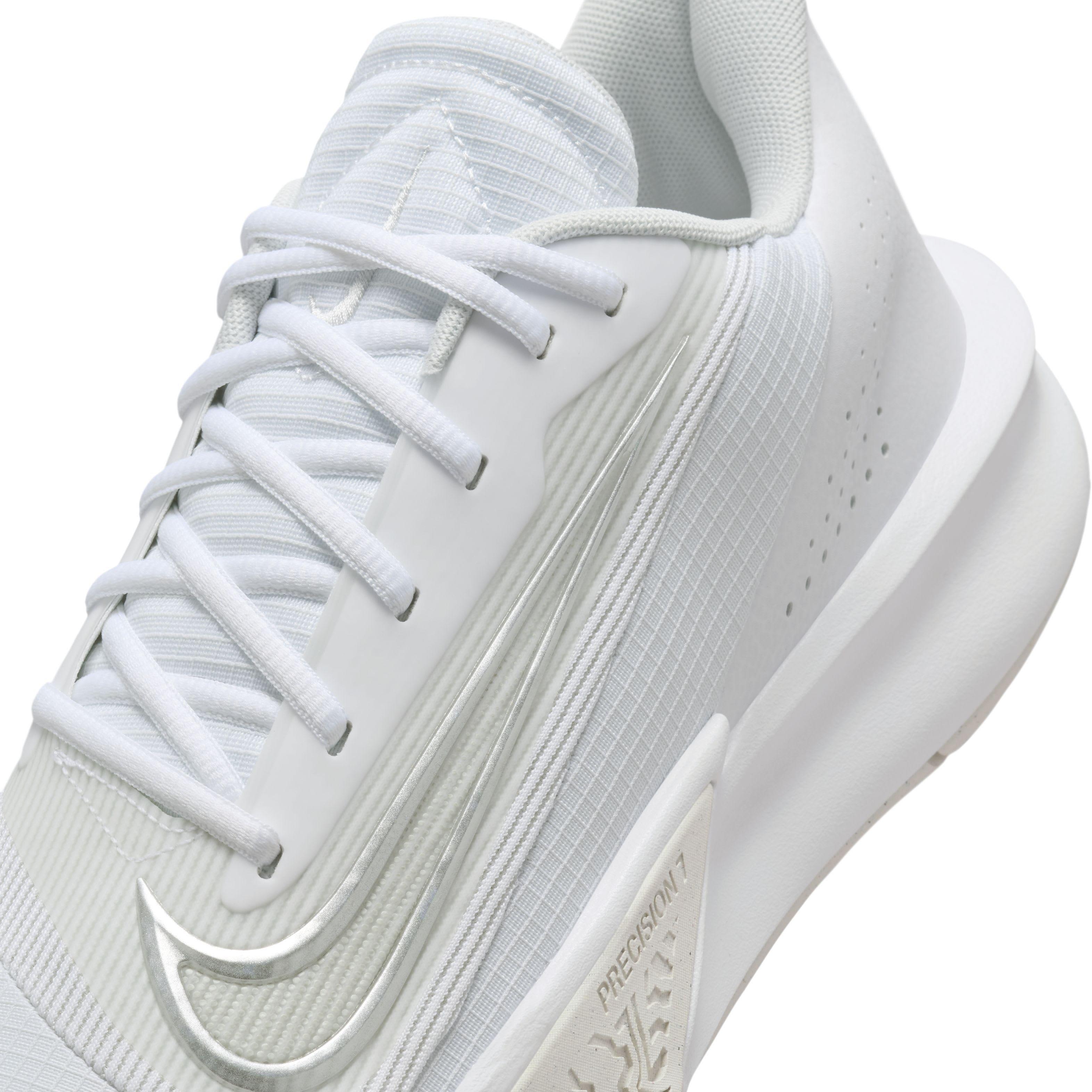Nike Precision 7 "White/Photon Dust/Light Smoke Grey" Men's Basketball Shoe - WHITE/DUST/LT GREY Thumbnail View 7