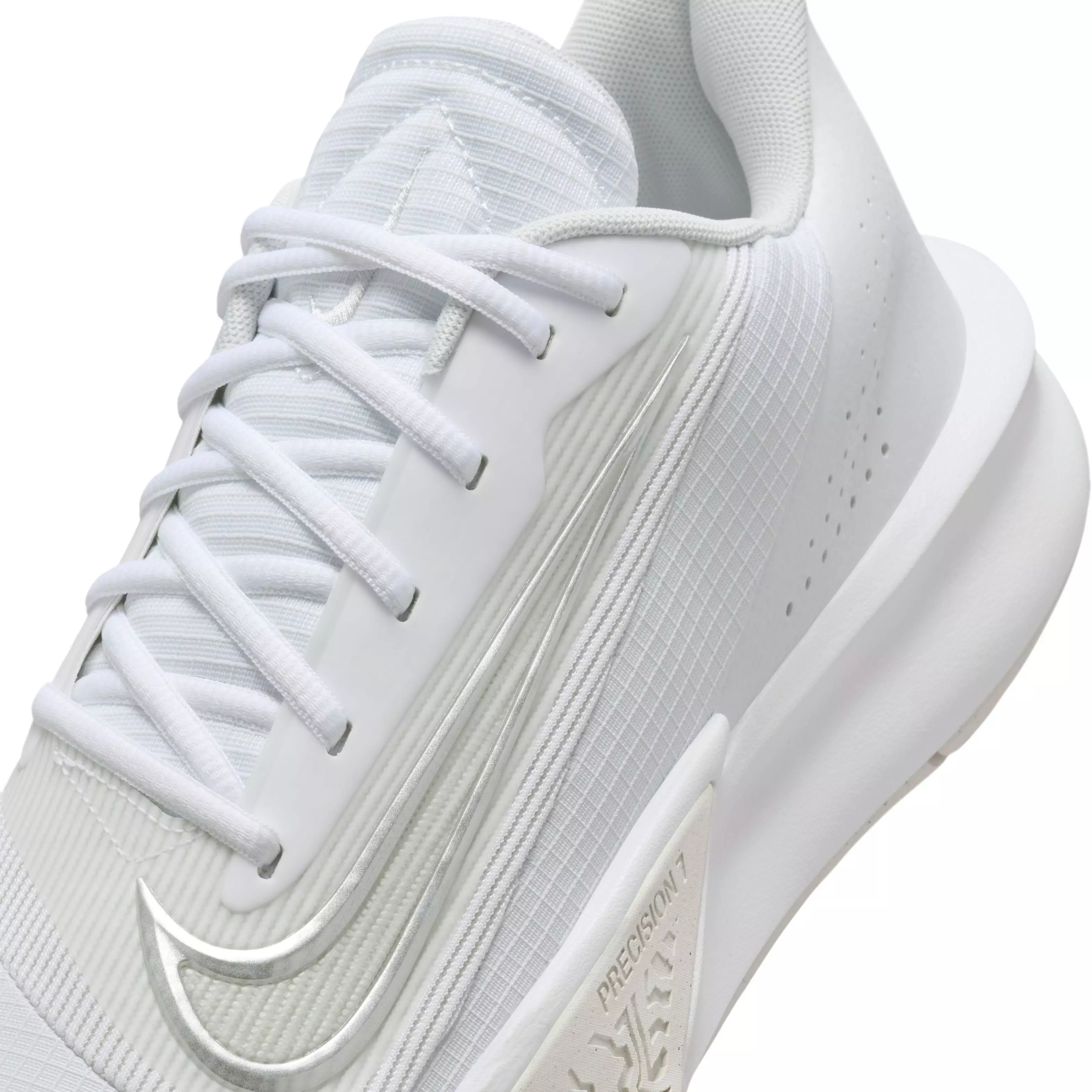 Nike Precision 7 "White/Photon Dust/Light Smoke Grey" Men's Basketball Shoe - WHITE/DUST/LT GREY