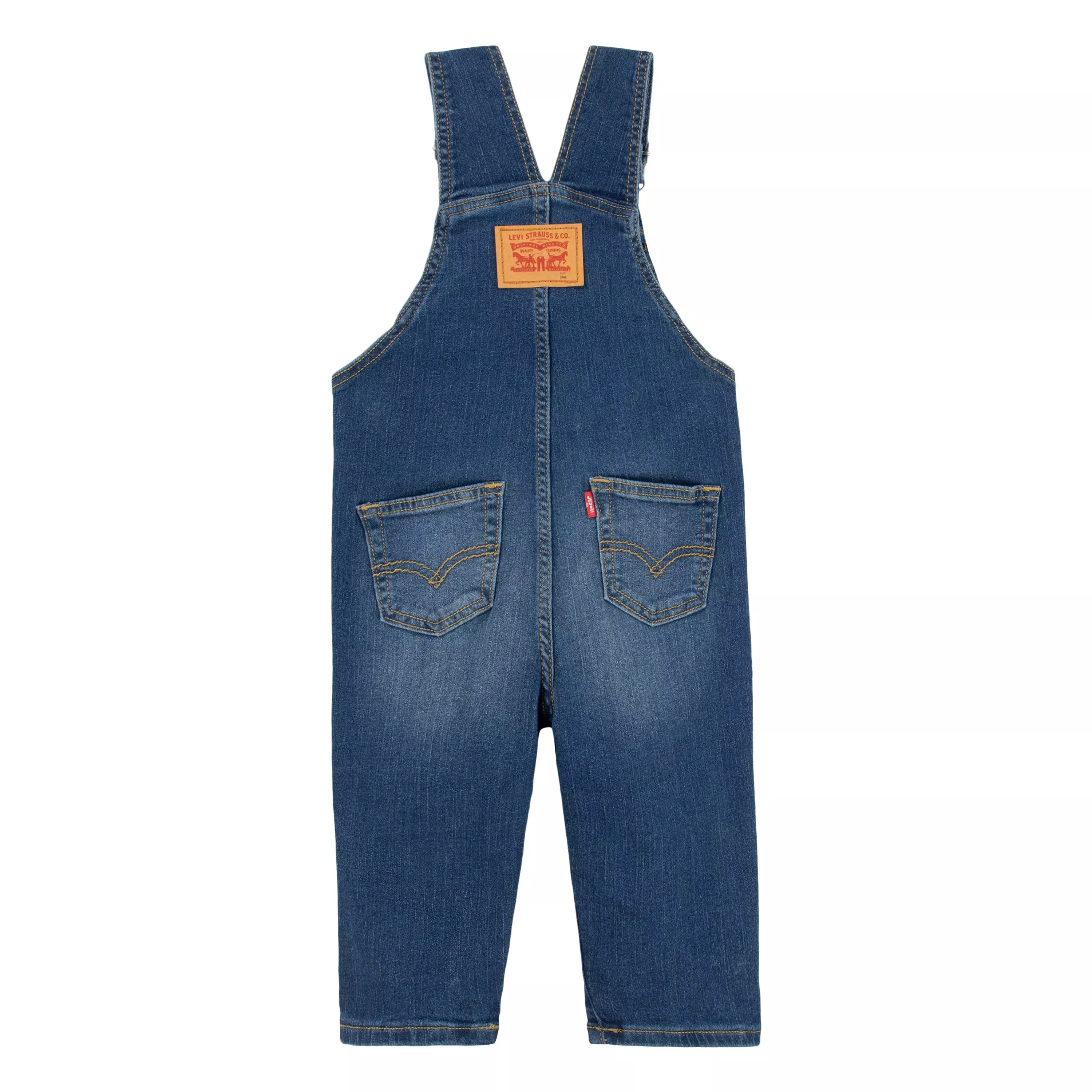 Levi's Infant Boys' Lightweight Dark Wash Denim Overalls - BLUE