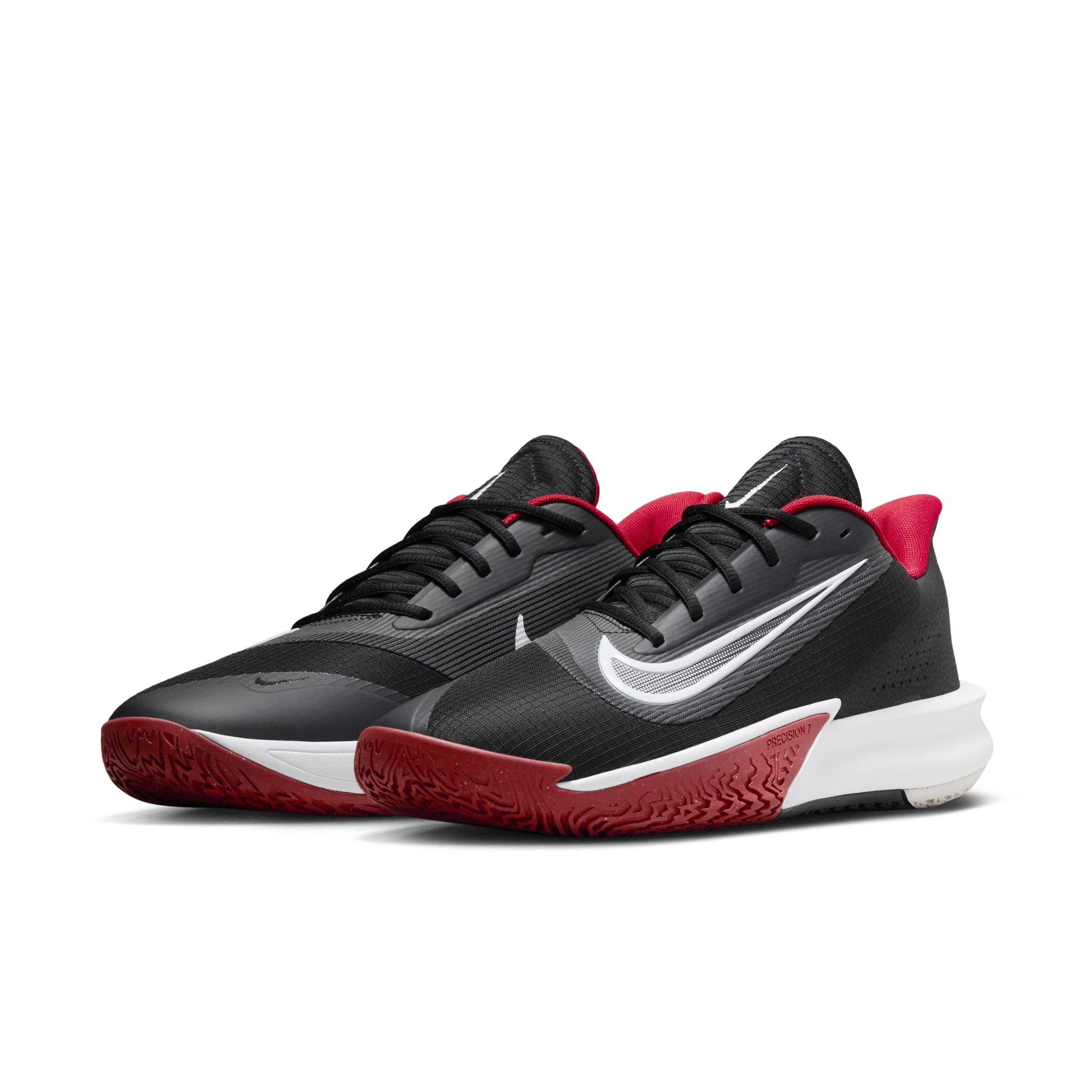Nike Precision 7 "Black/University Red/White" Men's Basketball Shoe - BLACK/RED/WHITE Thumbnail View 3