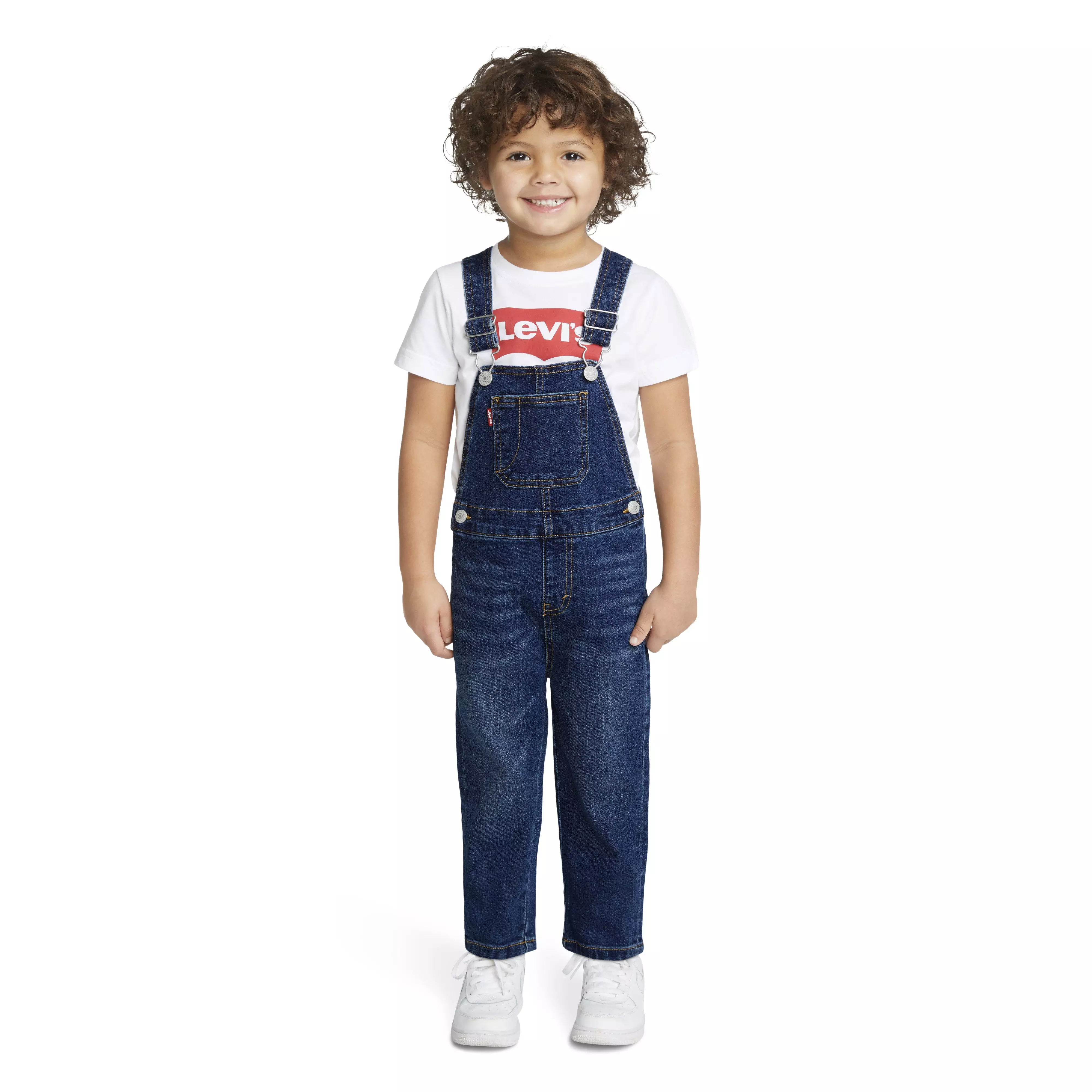 Levi's Toddler Boys' Lightweight Dark Wash Denim Overalls - BLUE