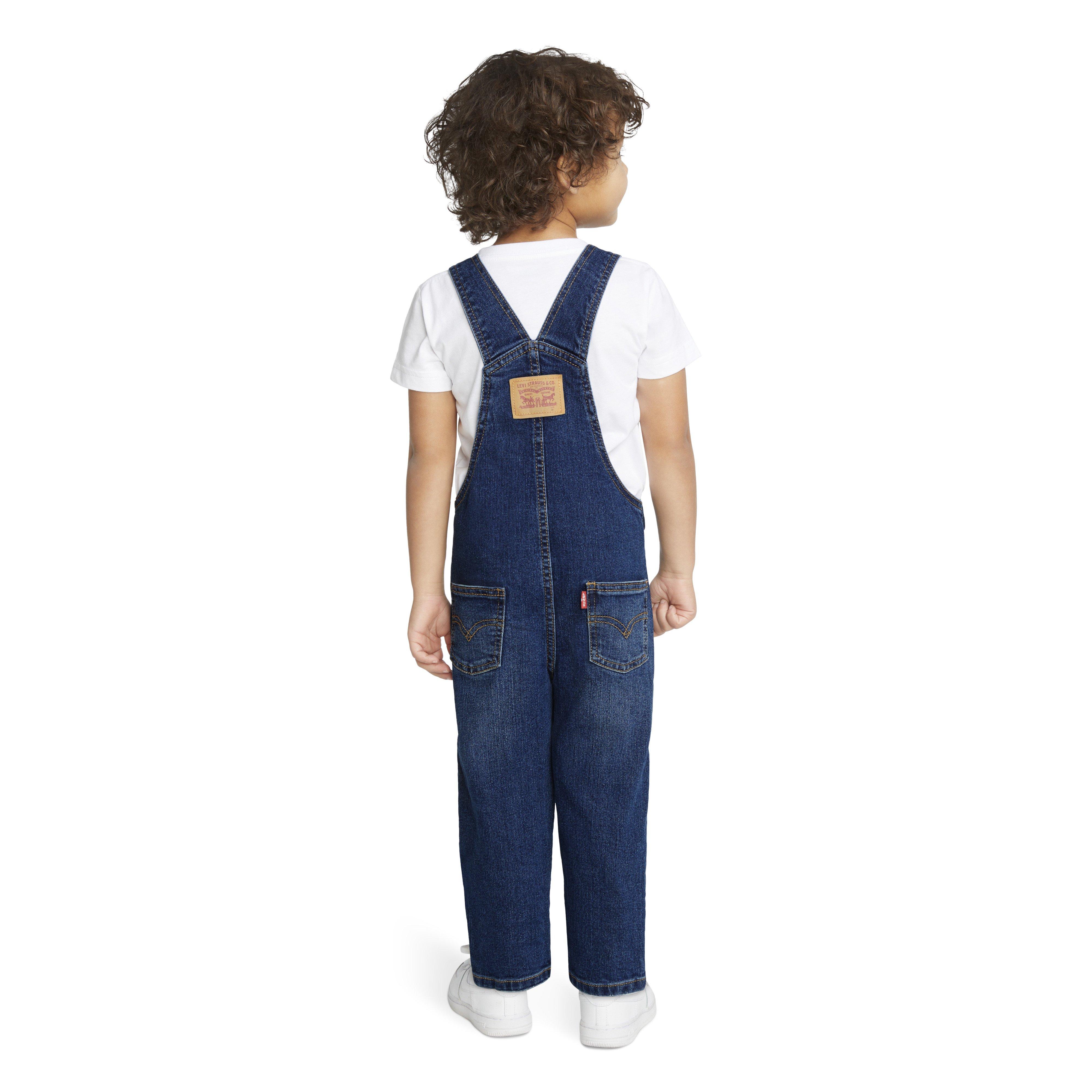 Levi's Toddler Boys' Lightweight Dark Wash Denim Overalls - BLUE Thumbnail View 2