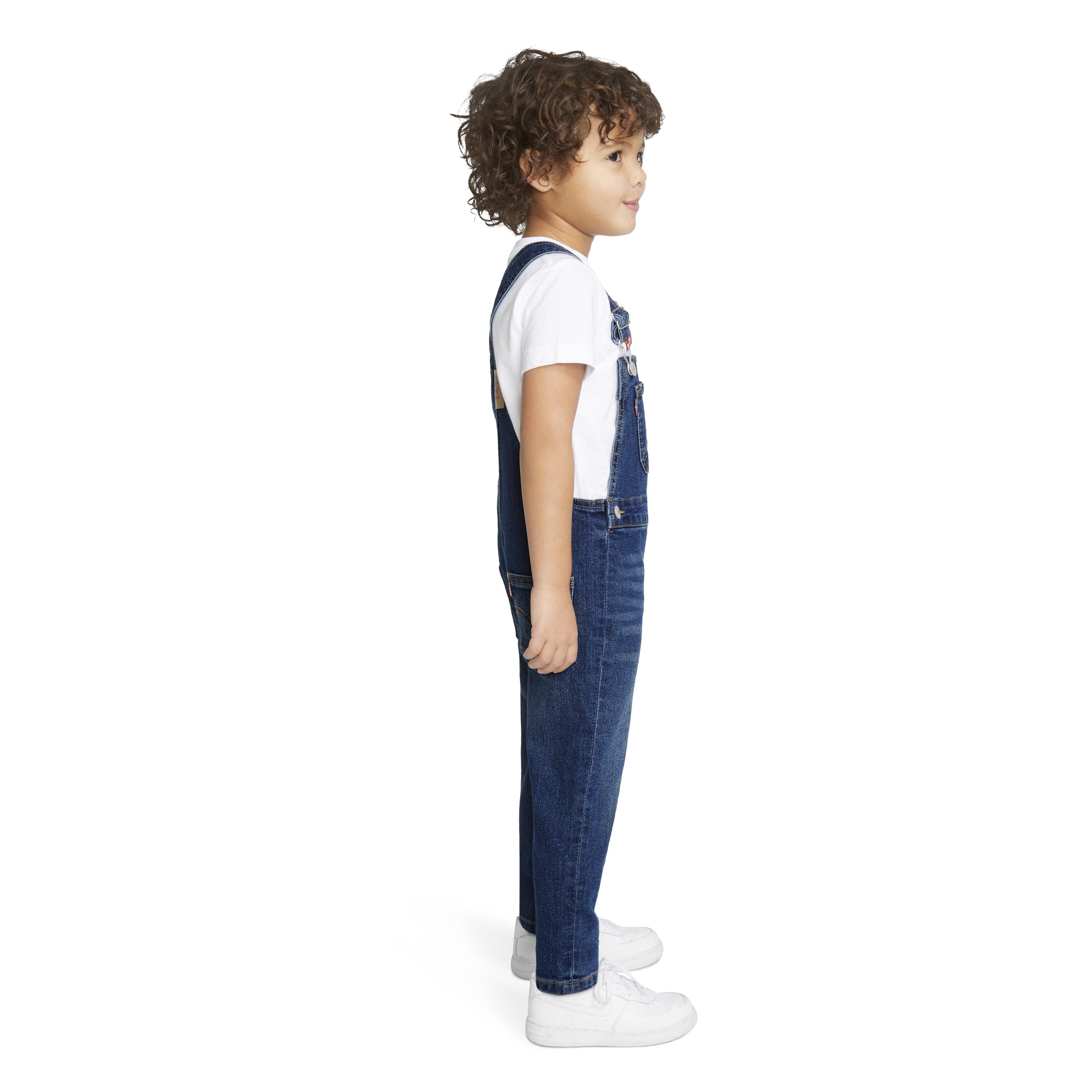 Levi's Toddler Boys' Lightweight Denim Overalls - Dark Wash - BLUE Thumbnail View 3