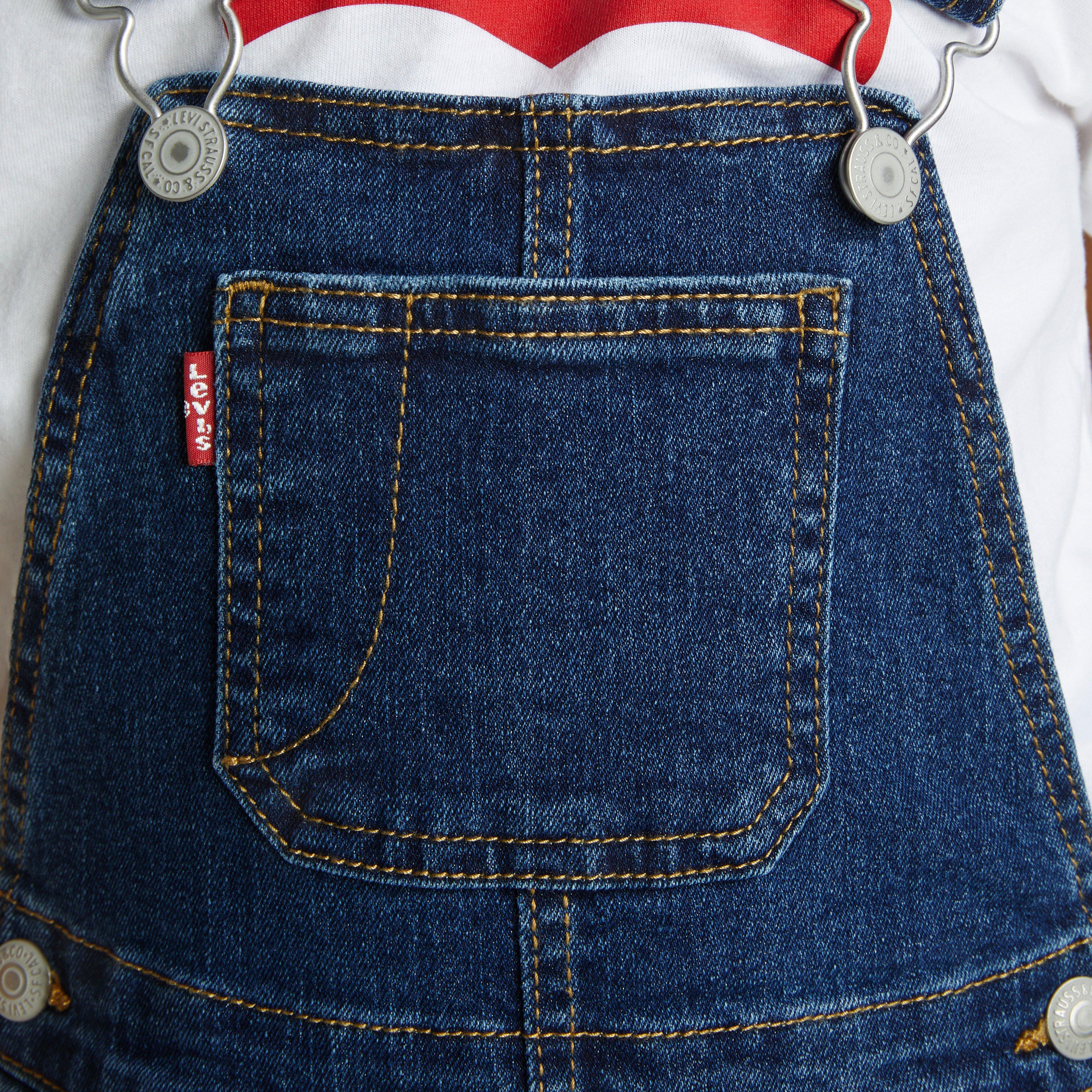 Levi's Toddler Boys' Lightweight Dark Wash Denim Overalls - BLUE Thumbnail View 4