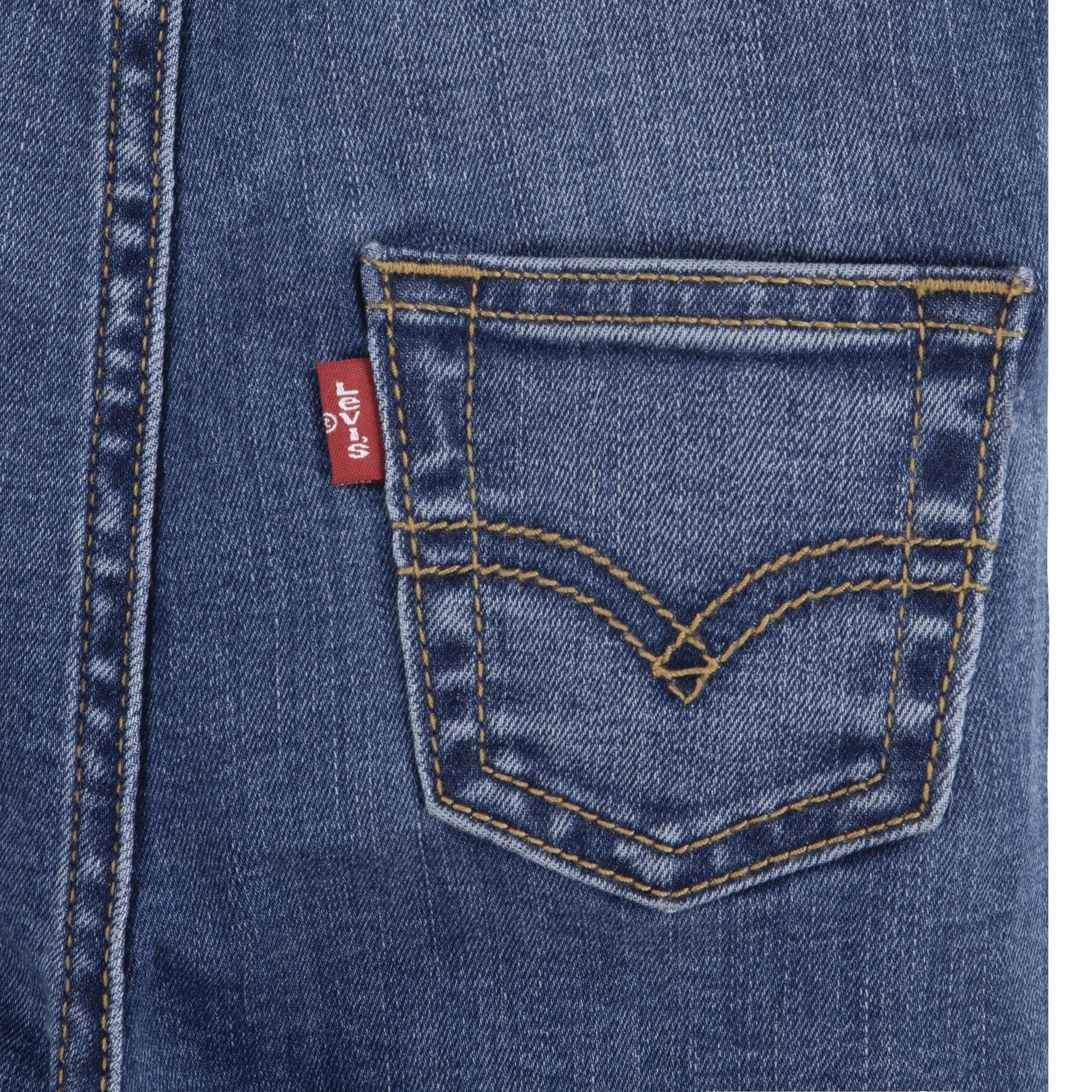 Levi's Toddler Boys' Lightweight Dark Wash Denim Overalls - BLUE Thumbnail View 7