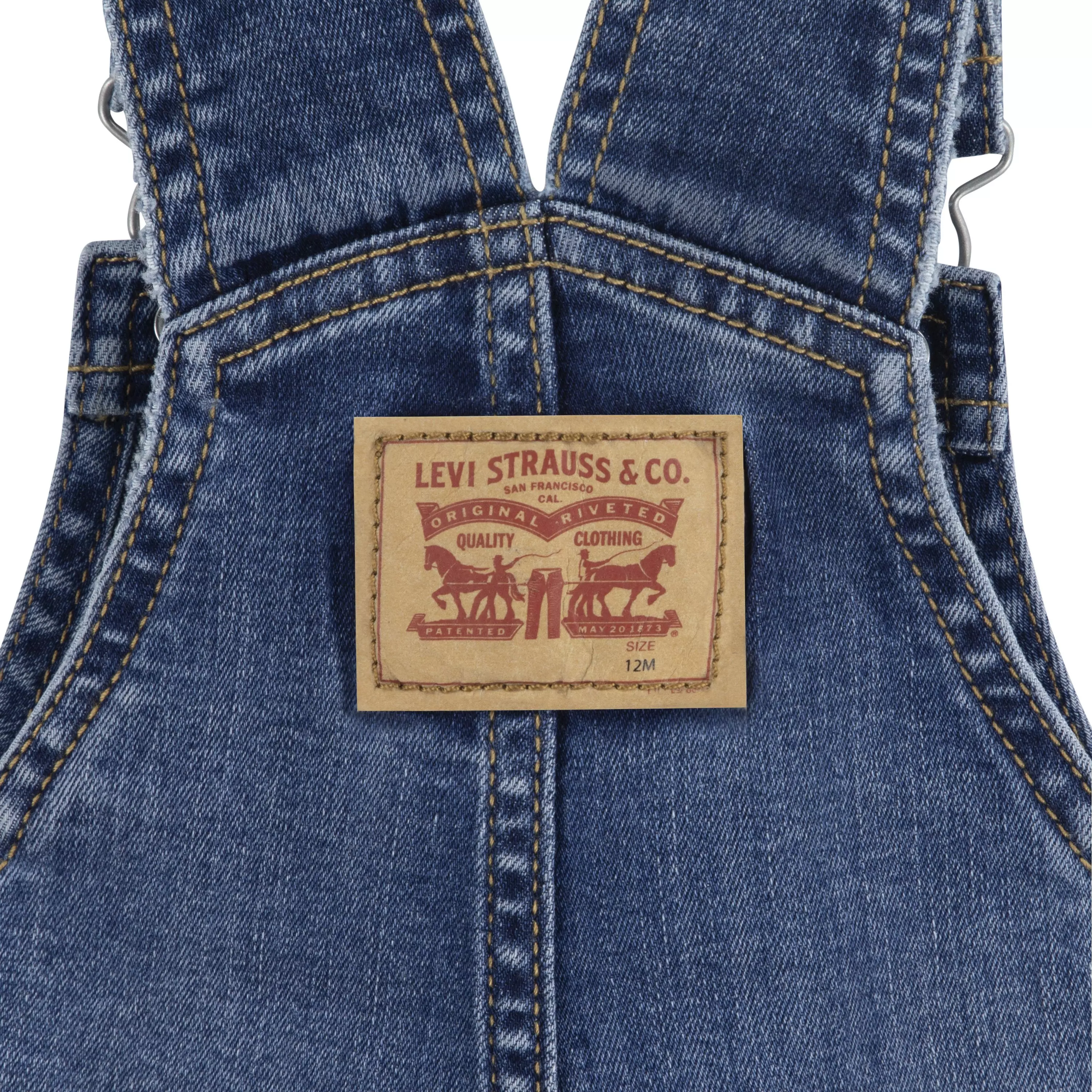 Levi's Toddler Boys' Lightweight Denim Overalls - Dark Wash - BLUE