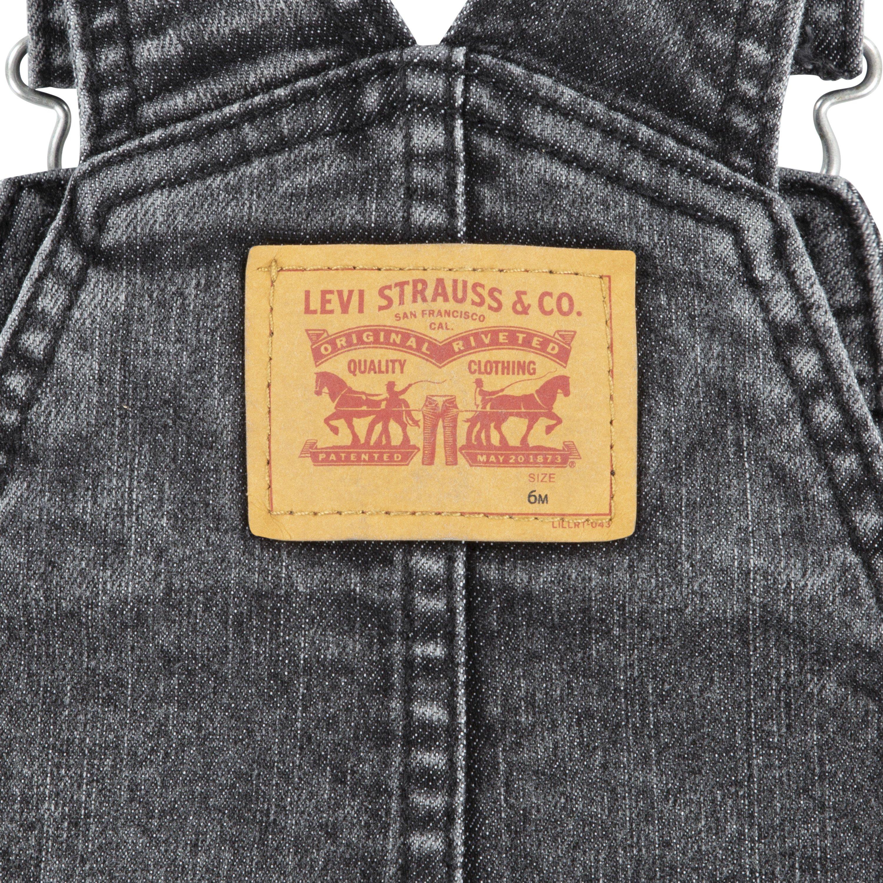 Levi's Baby Boys' Lightweight Black Denim Overalls - BLACK Thumbnail View 4