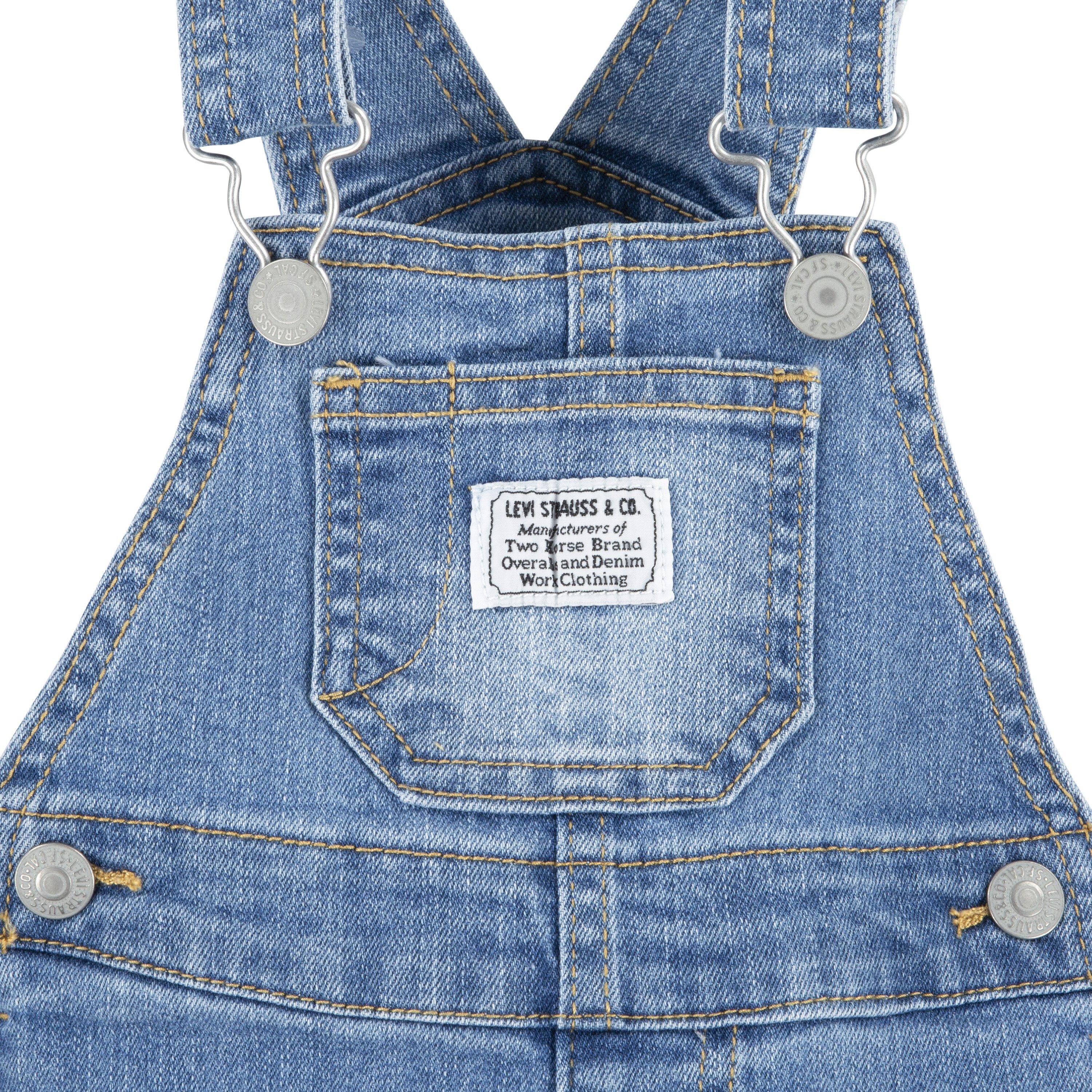 Levi's Baby Boys' Lightweight Light Blue Denim Overalls - LIGHT BLUE Thumbnail View 3