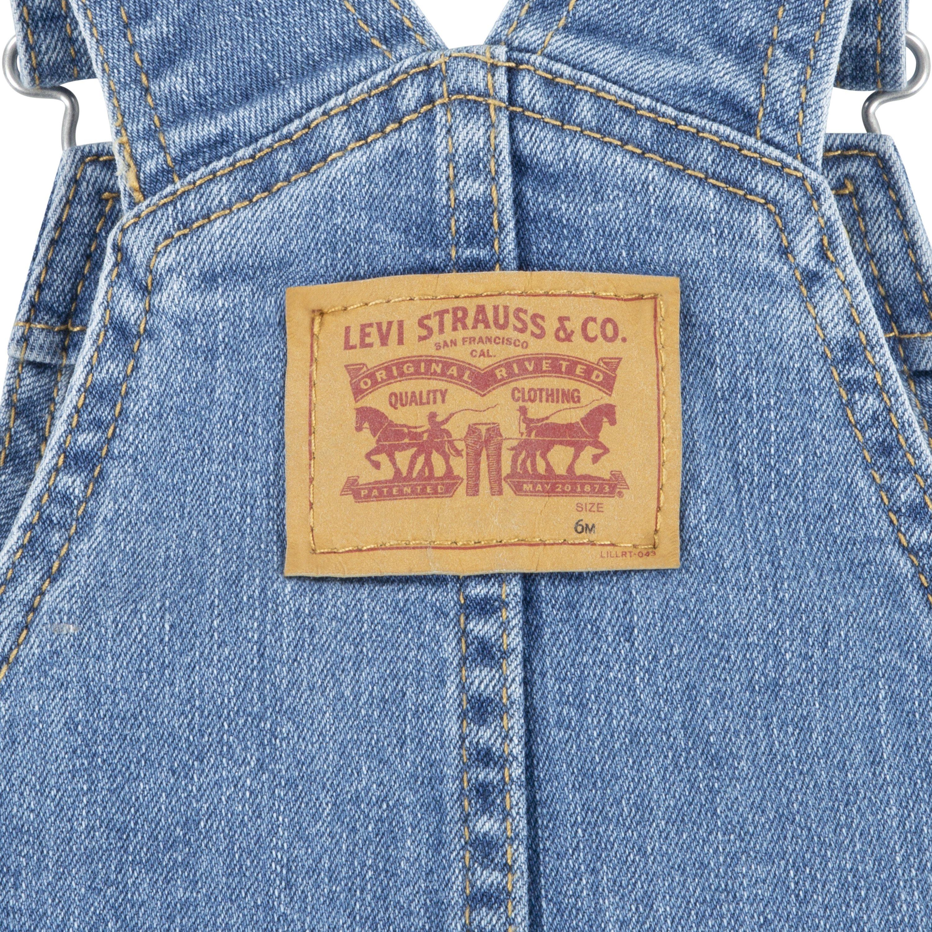 Levi's Baby Boys' Lightweight Light Blue Denim Overalls - LIGHT BLUE Thumbnail View 4