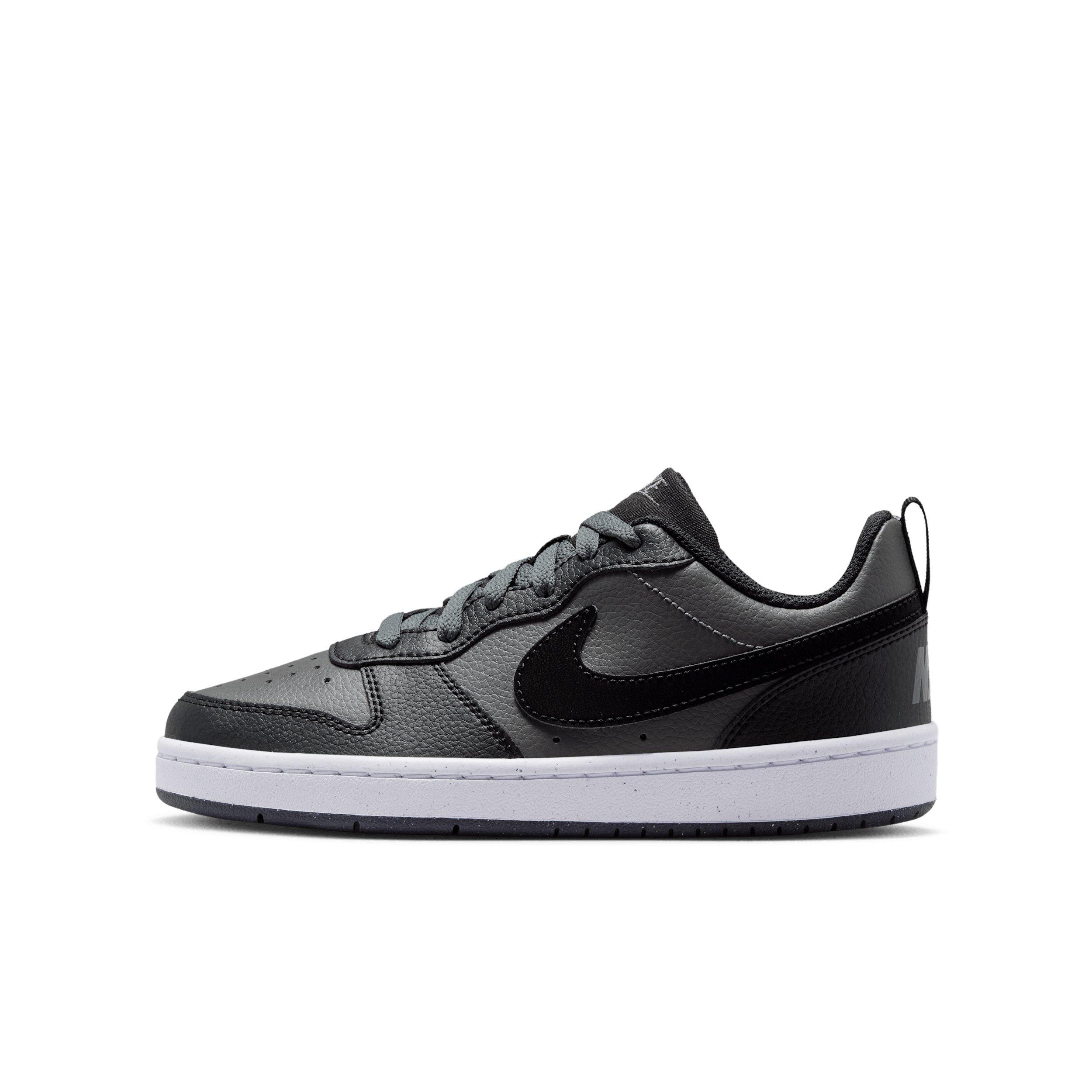 Nike Court Borough Low "Iron Grey/White/Black" Grade School Boys' Shoe - GREY/WHITE/BLACK Thumbnail View 2