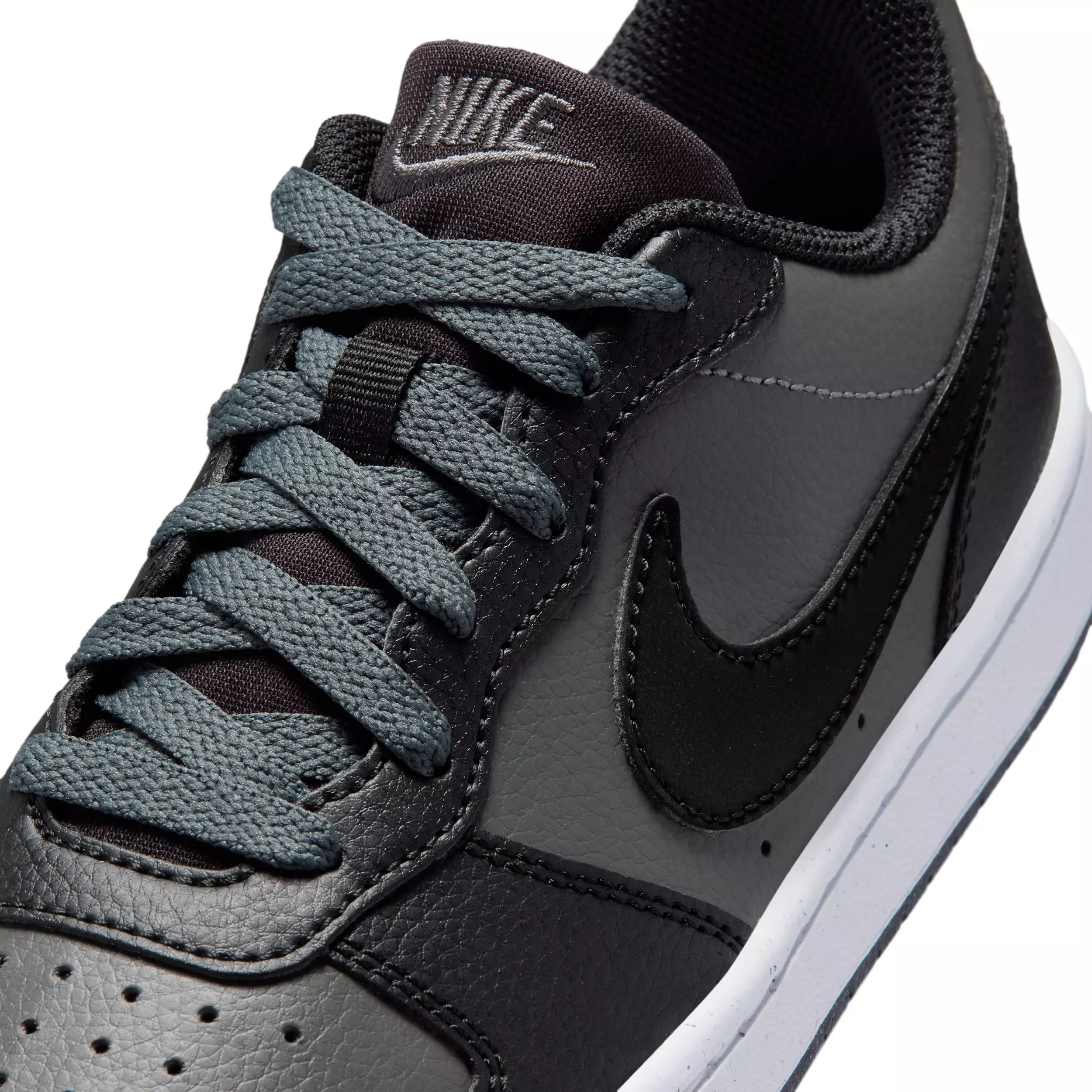 Nike Court Borough Low "Iron Grey/White/Black" Grade School Boys' Shoe - GREY/WHITE/BLACK