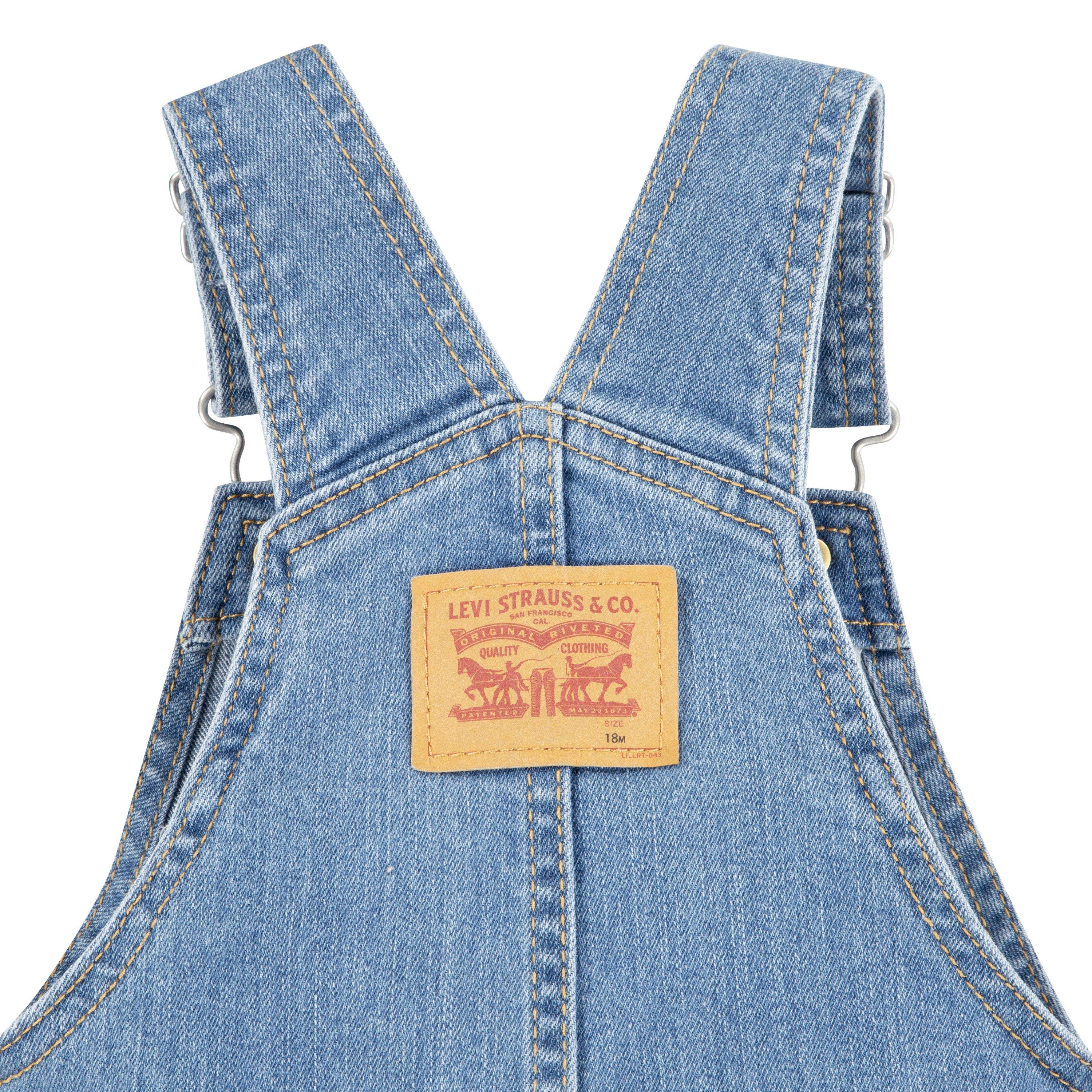 Levi's Infant Boys' Lightweight Light Blue Denim Overalls - LIGHT BLUE Thumbnail View 4