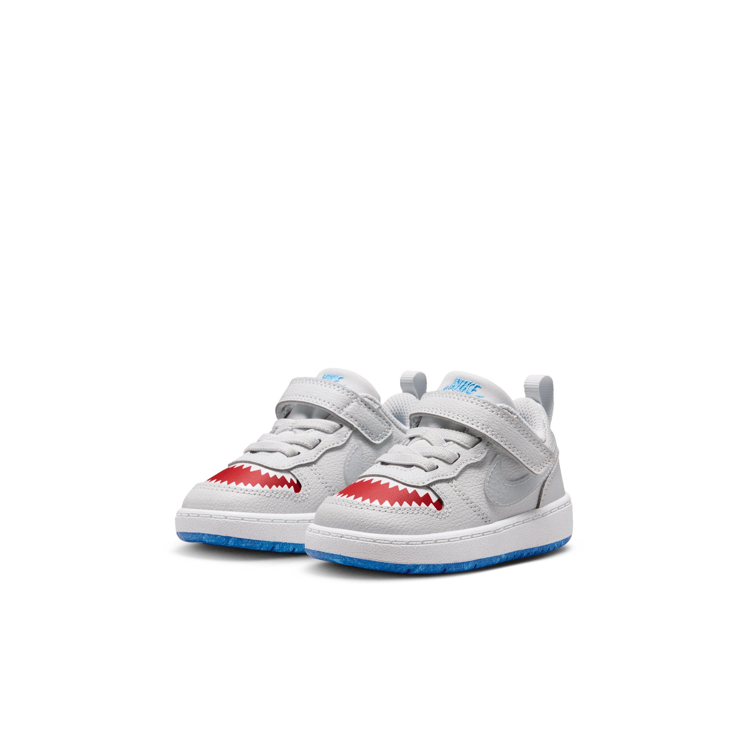 Nike Court Borough Low "Pure Platinum/University Red/Game Royal/Wolf Grey" Infant Boys' Shoe - PLATINUM/RED/ROYAL/GREY Thumbnail View 3