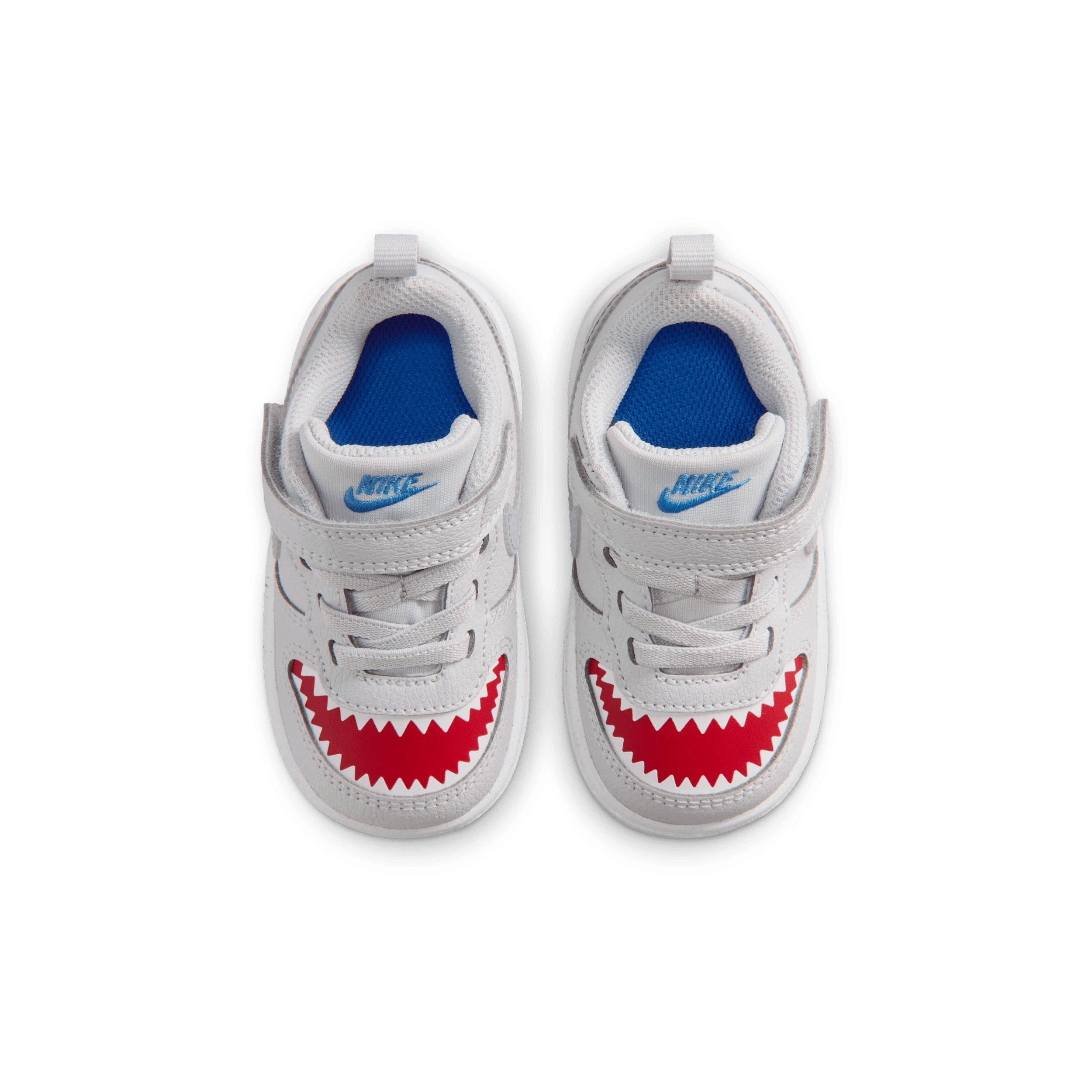 Nike Court Borough Low "Pure Platinum/University Red/Game Royal/Wolf Grey" Infant Boys' Shoe - PLATINUM/RED/ROYAL/GREY Thumbnail View 4