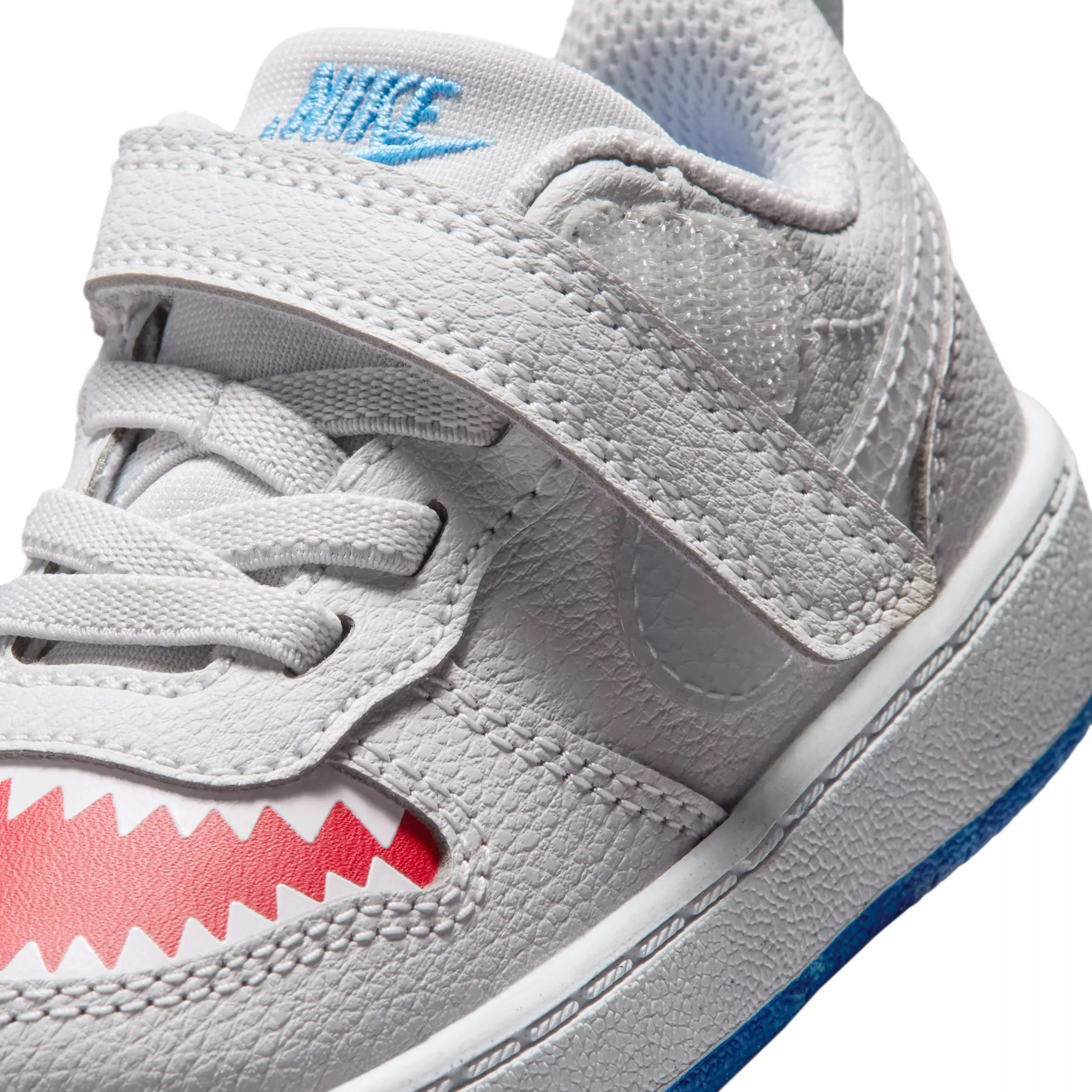 Nike Court Borough Low "Pure Platinum/University Red/Game Royal/Wolf Grey" Infant Boys' Shoe - PLATINUM/RED/ROYAL/GREY