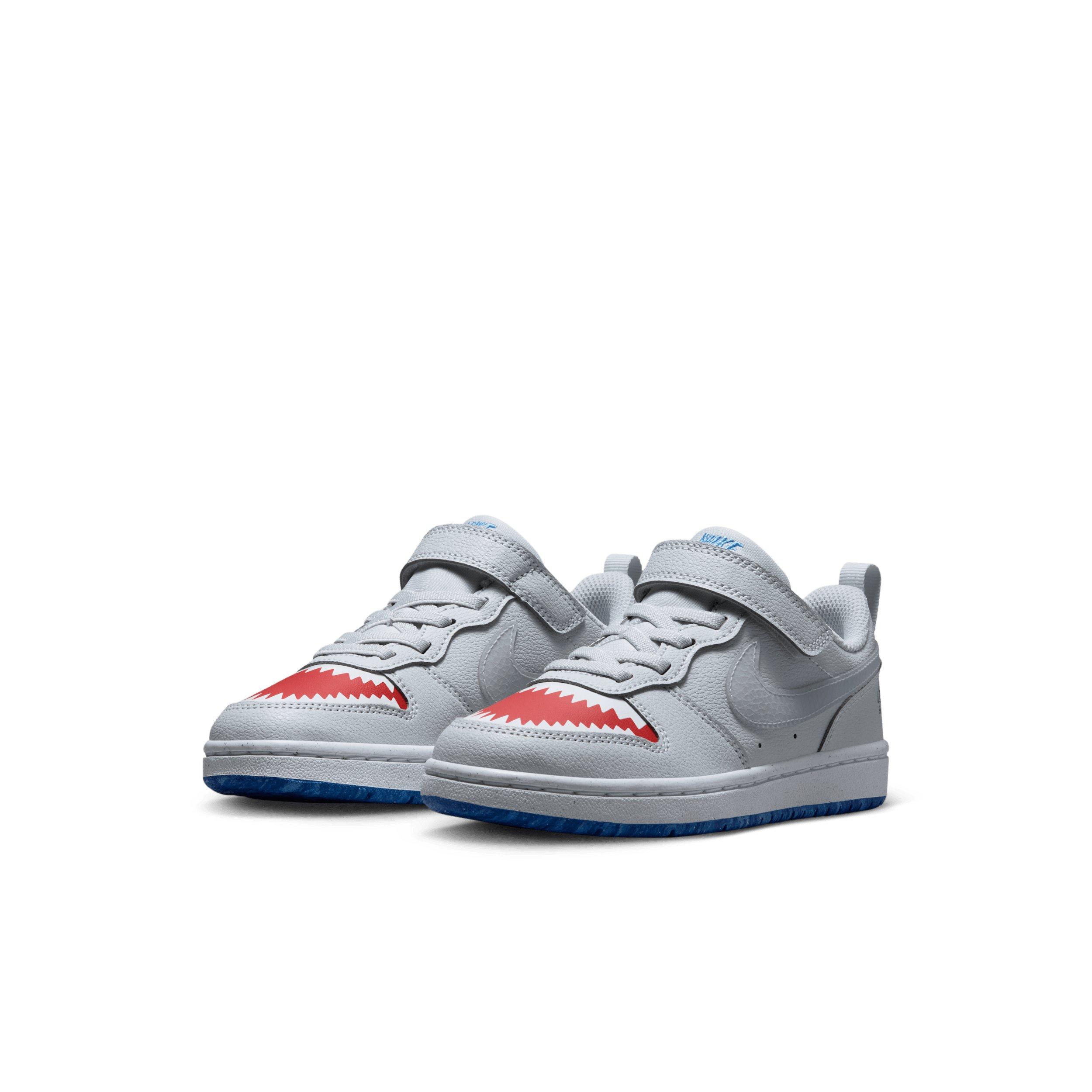 Nike Court Borough Low "Pure Platinum/University Red/Game Royal/Wolf Grey" Preschool Boys' Shoe - PLATINUM/RED/ROYAL/GREY Thumbnail View 3