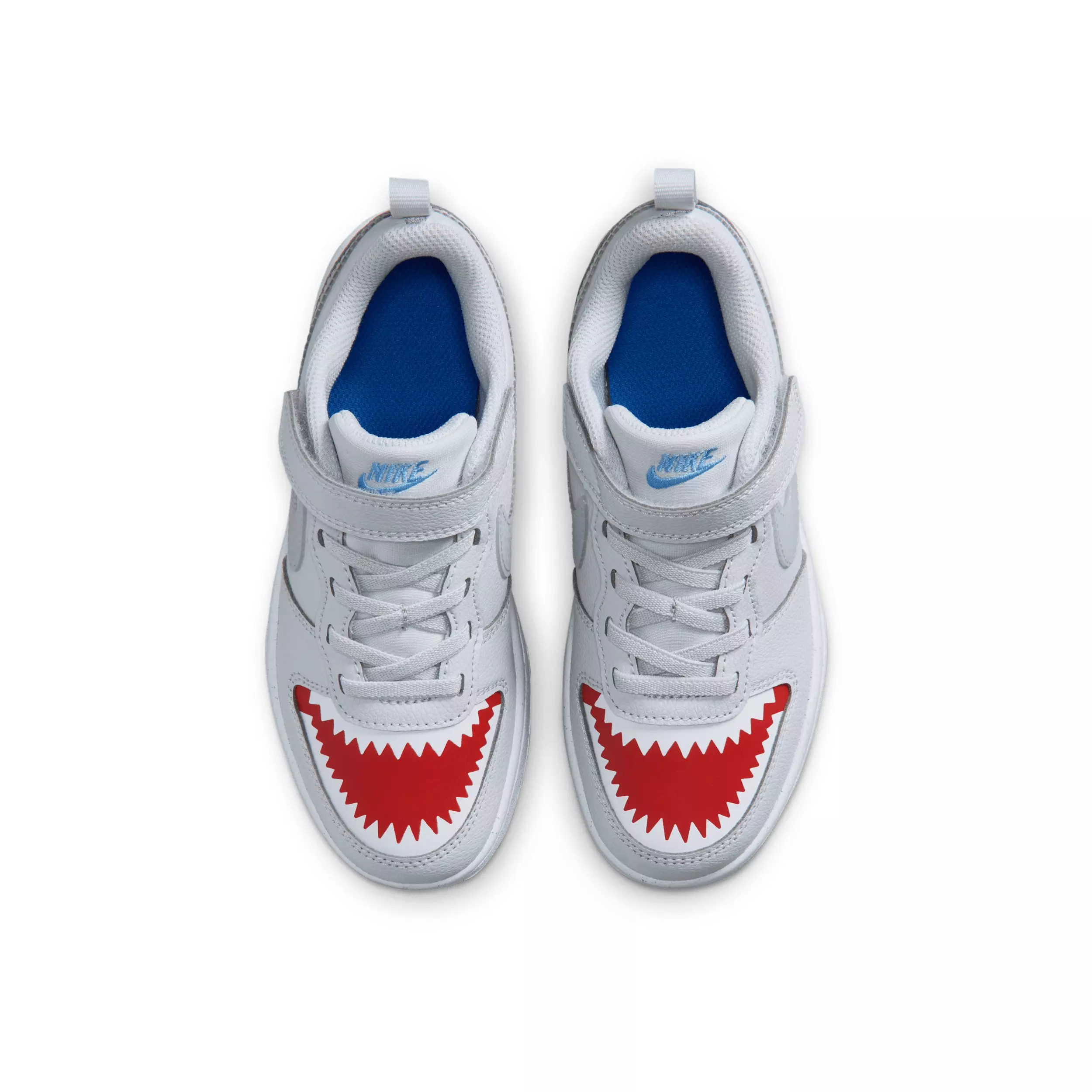 Nike Court Borough Low "Pure Platinum/University Red/Game Royal/Wolf Grey" Preschool Boys' Shoe - PLATINUM/RED/ROYAL/GREY