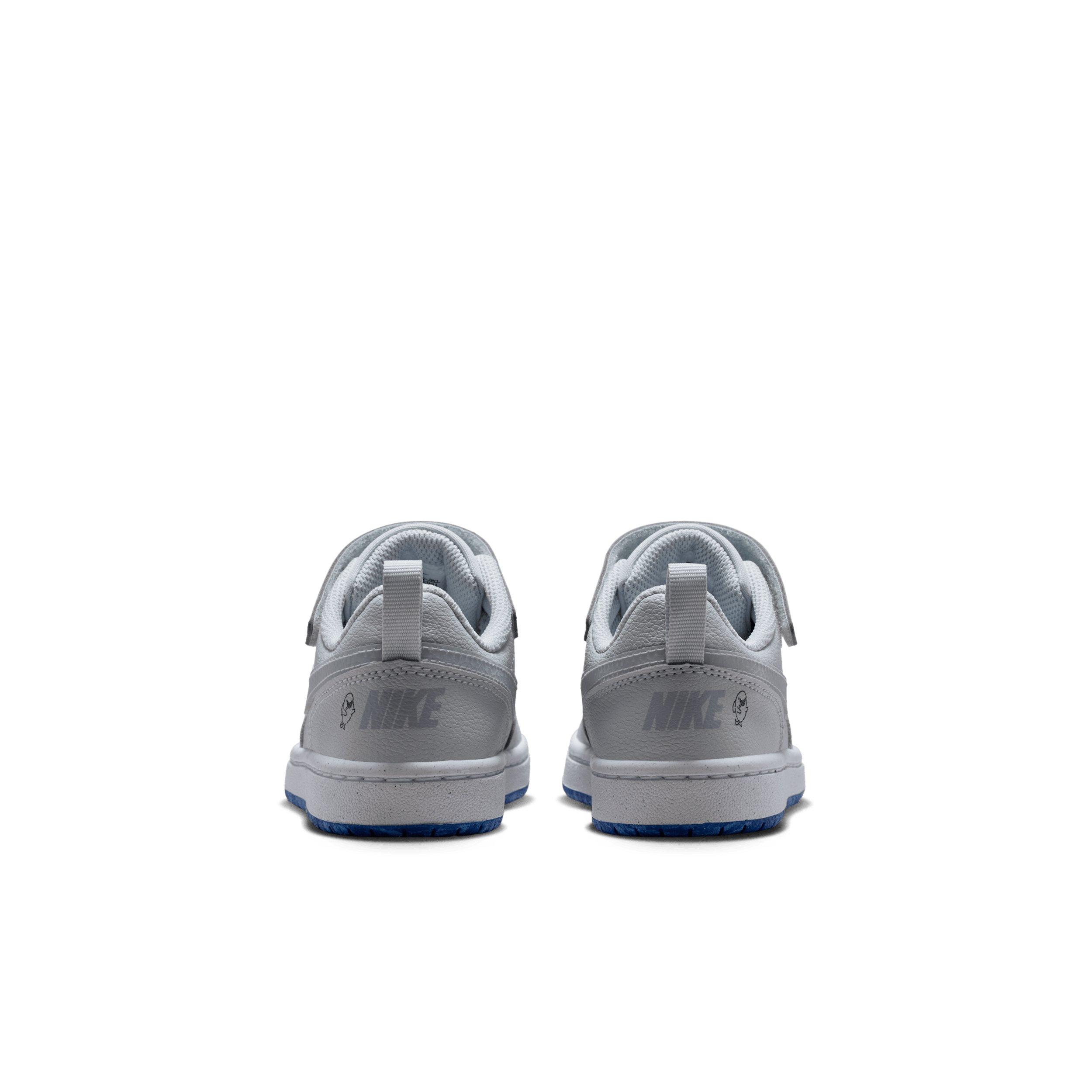 Nike Court Borough Low "Pure Platinum/University Red/Game Royal/Wolf Grey" Preschool Boys' Shoe - PLATINUM/RED/ROYAL/GREY Thumbnail View 5