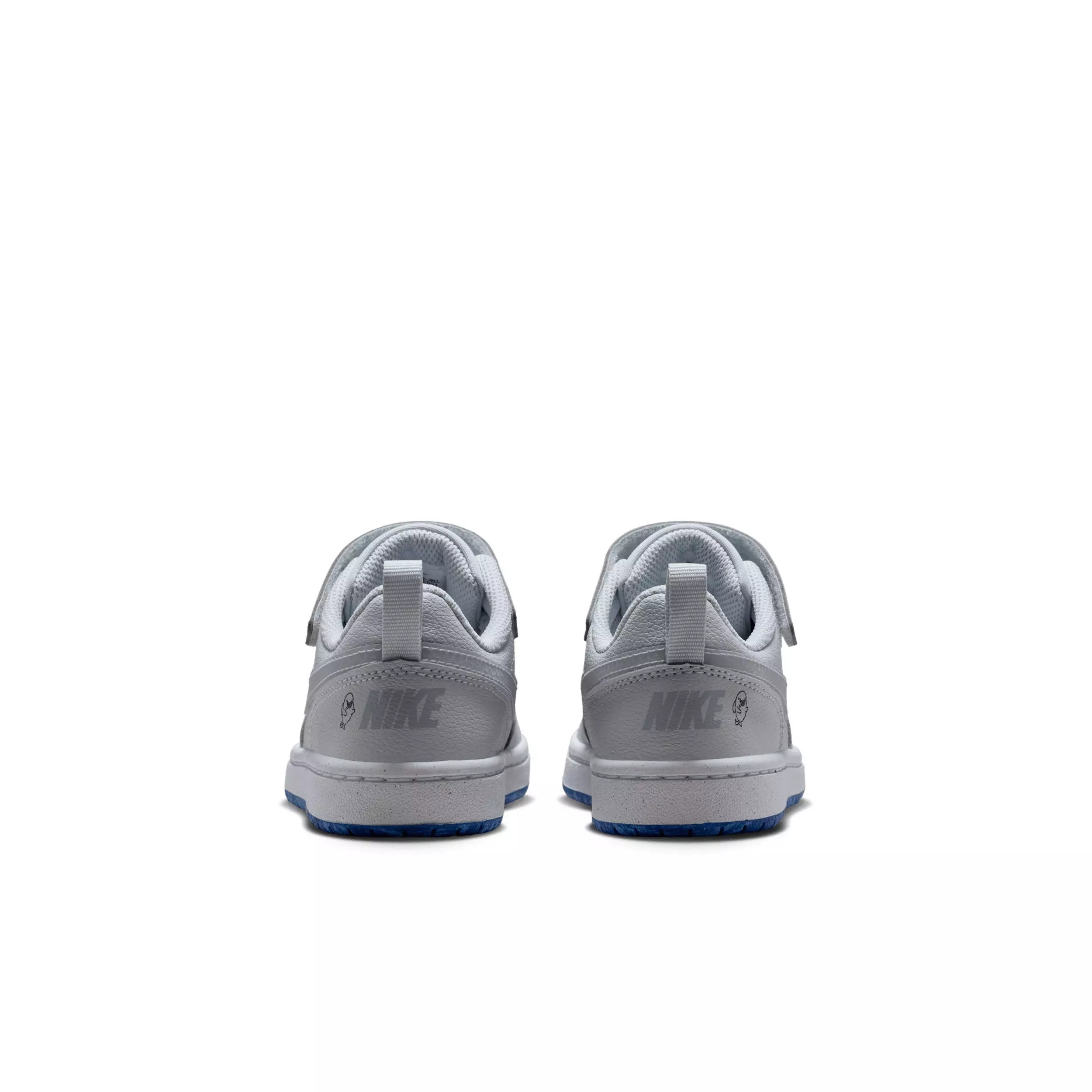 Nike Court Borough Low "Pure Platinum/University Red/Game Royal/Wolf Grey" Preschool Boys' Shoe - PLATINUM/RED/ROYAL/GREY