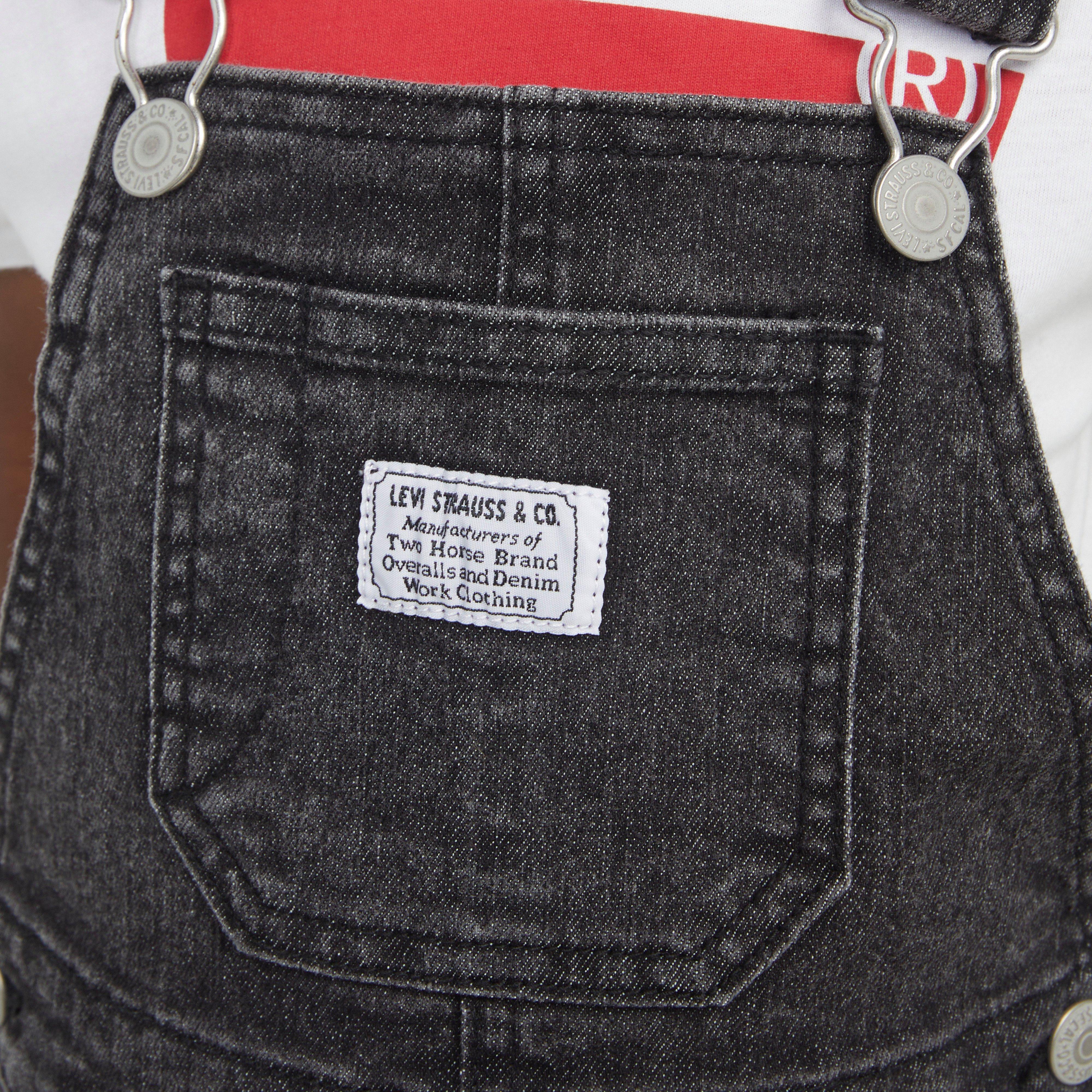 Levi's Toddler Boys' Lightweight Black Denim Overalls - BLACK Thumbnail View 4