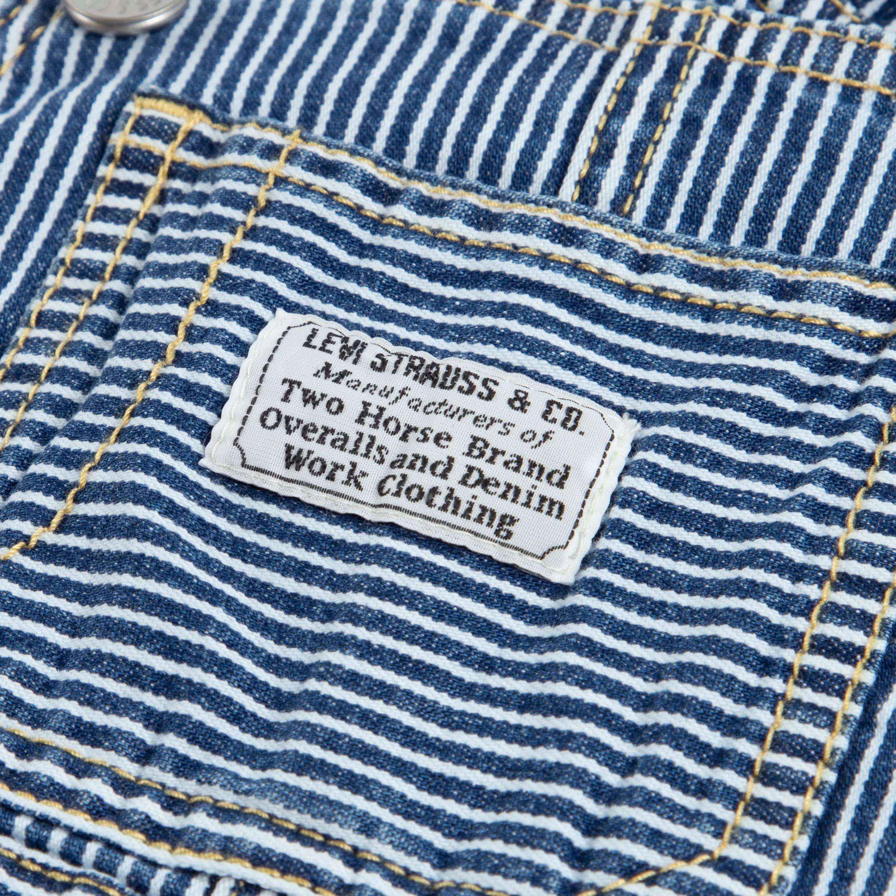 Levi's Railroad Stripe Baby Boys' Blue Overalls - BLUE