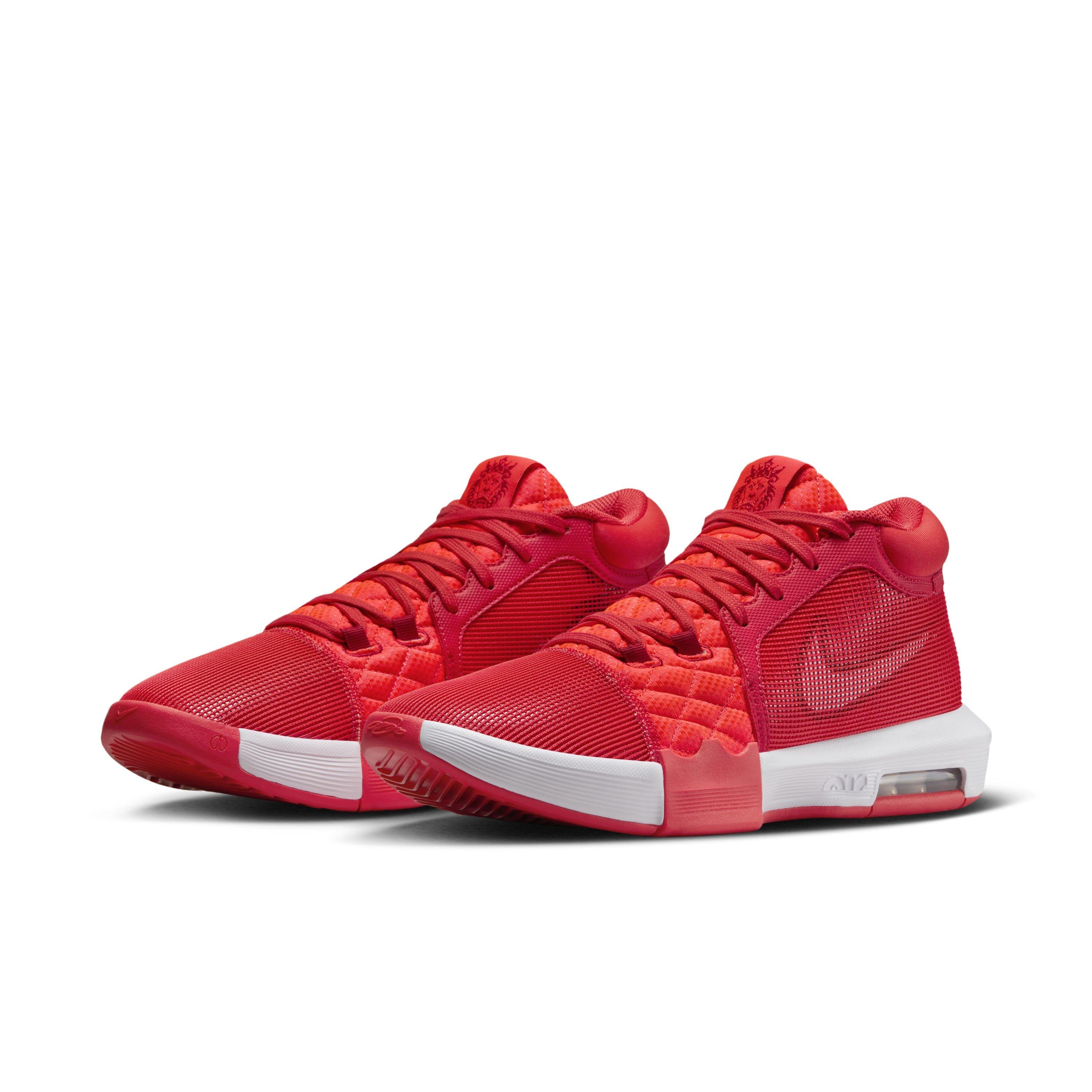 Nike LeBron Witness 8 "Light Crimson/Bright Crimson/Gym Red/White" Men's Basketball Shoe - LT CRIMSON/CRIMSON/RED/WHITE Thumbnail View 3