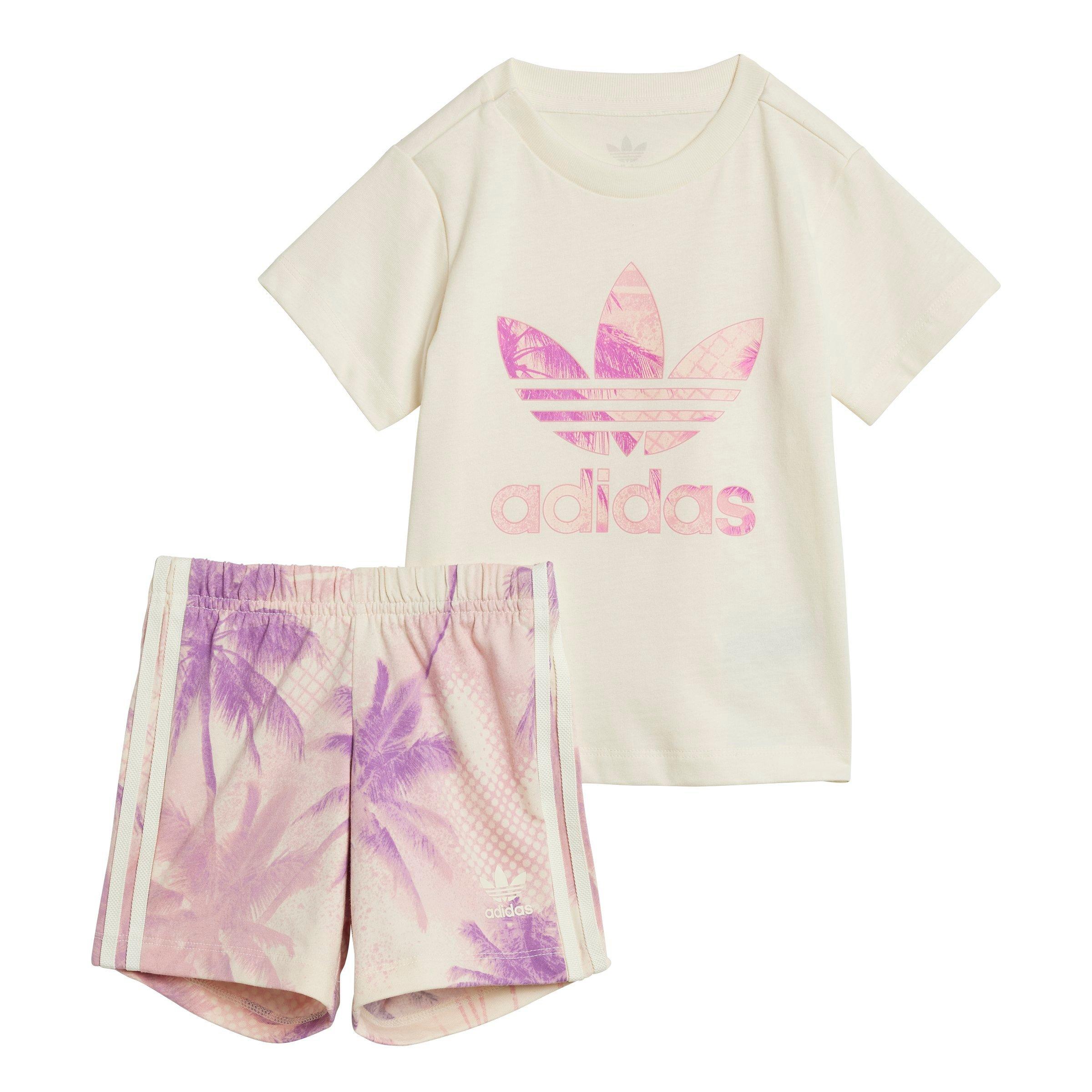 adidas Originals Short Tee Infant Girls' Beige Set