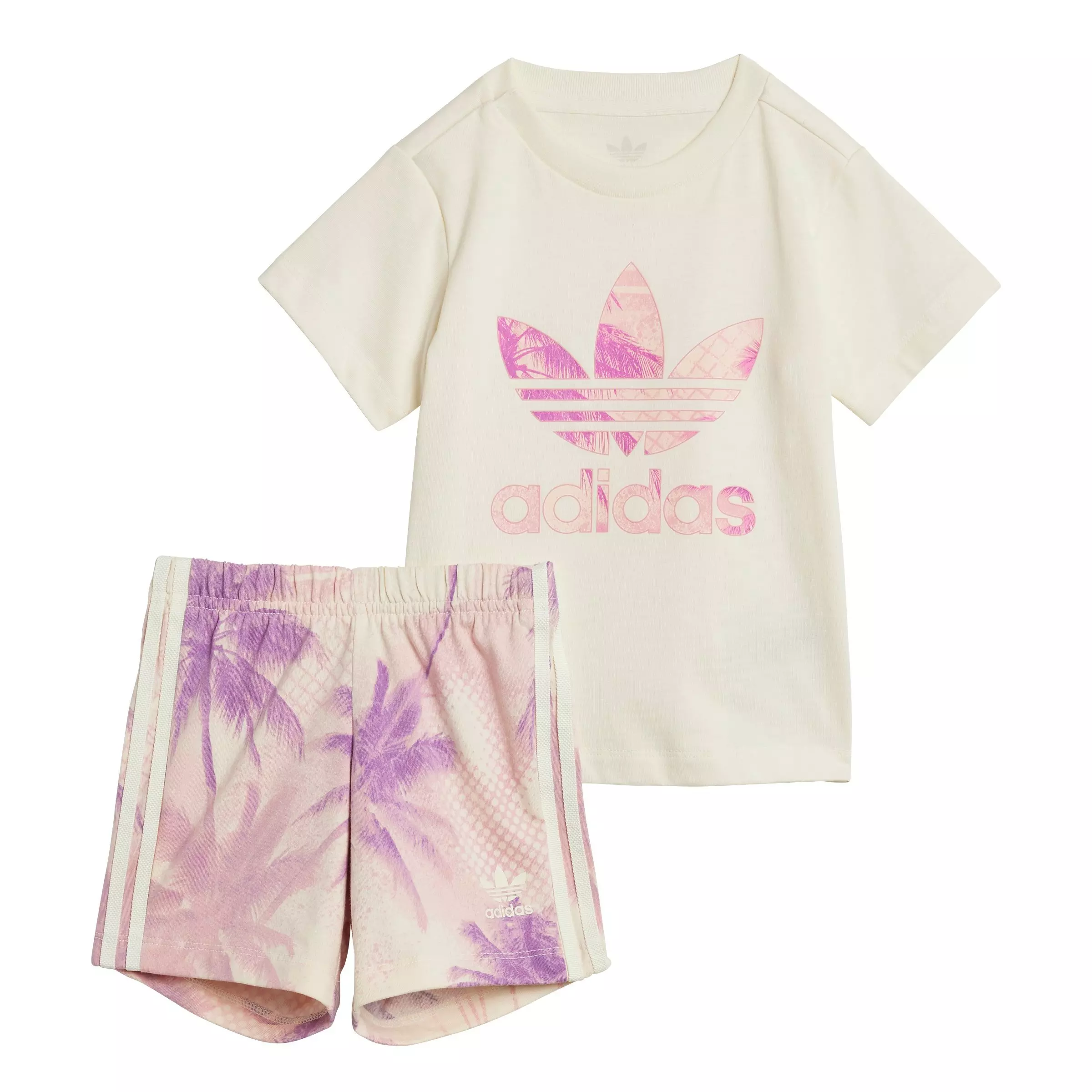 adidas Originals Infant Girls' Short Tee Set -Beige - BEIGE