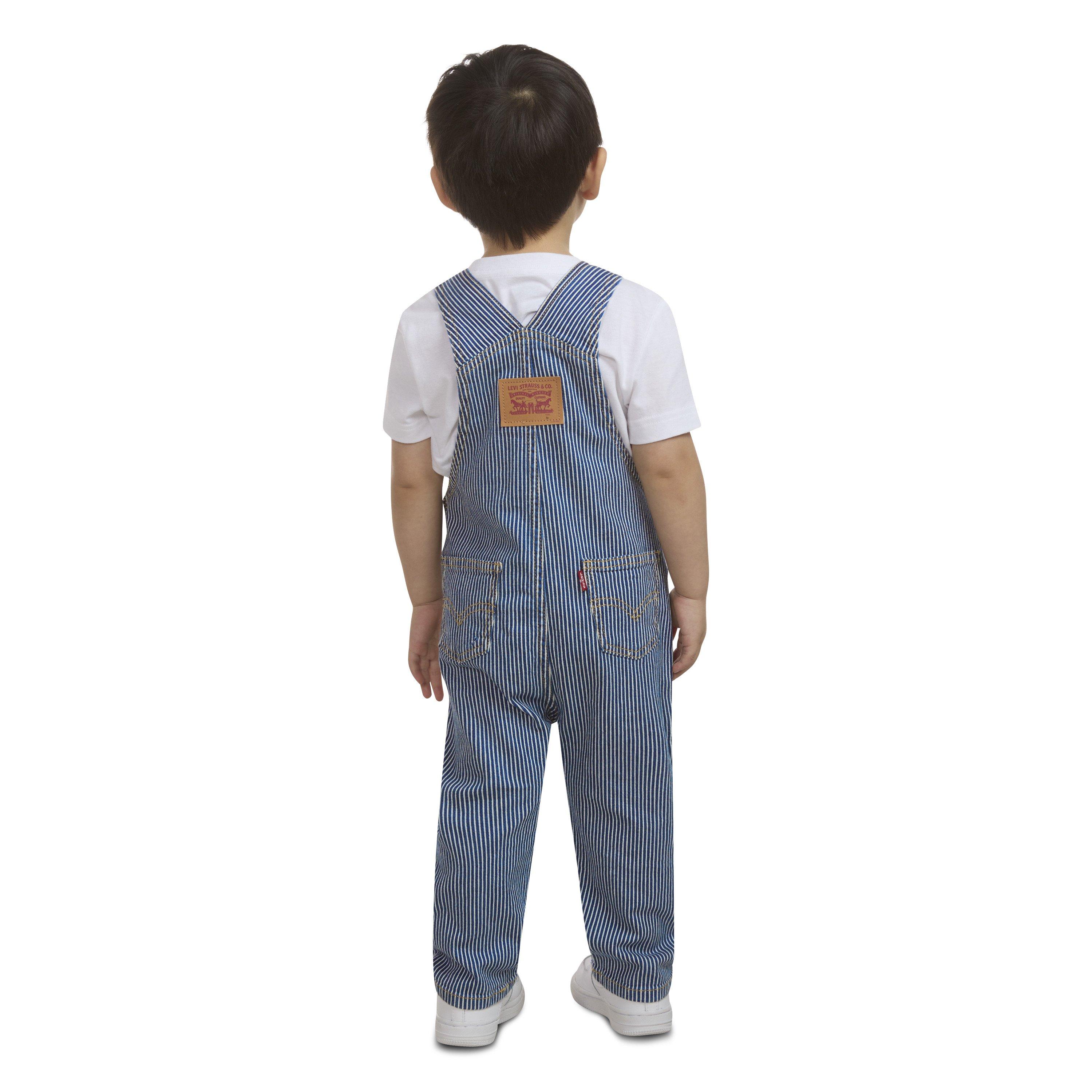 Levi's Railroad Stripe Toddler Boys' Overalls - Blue - BLUE Thumbnail View 2