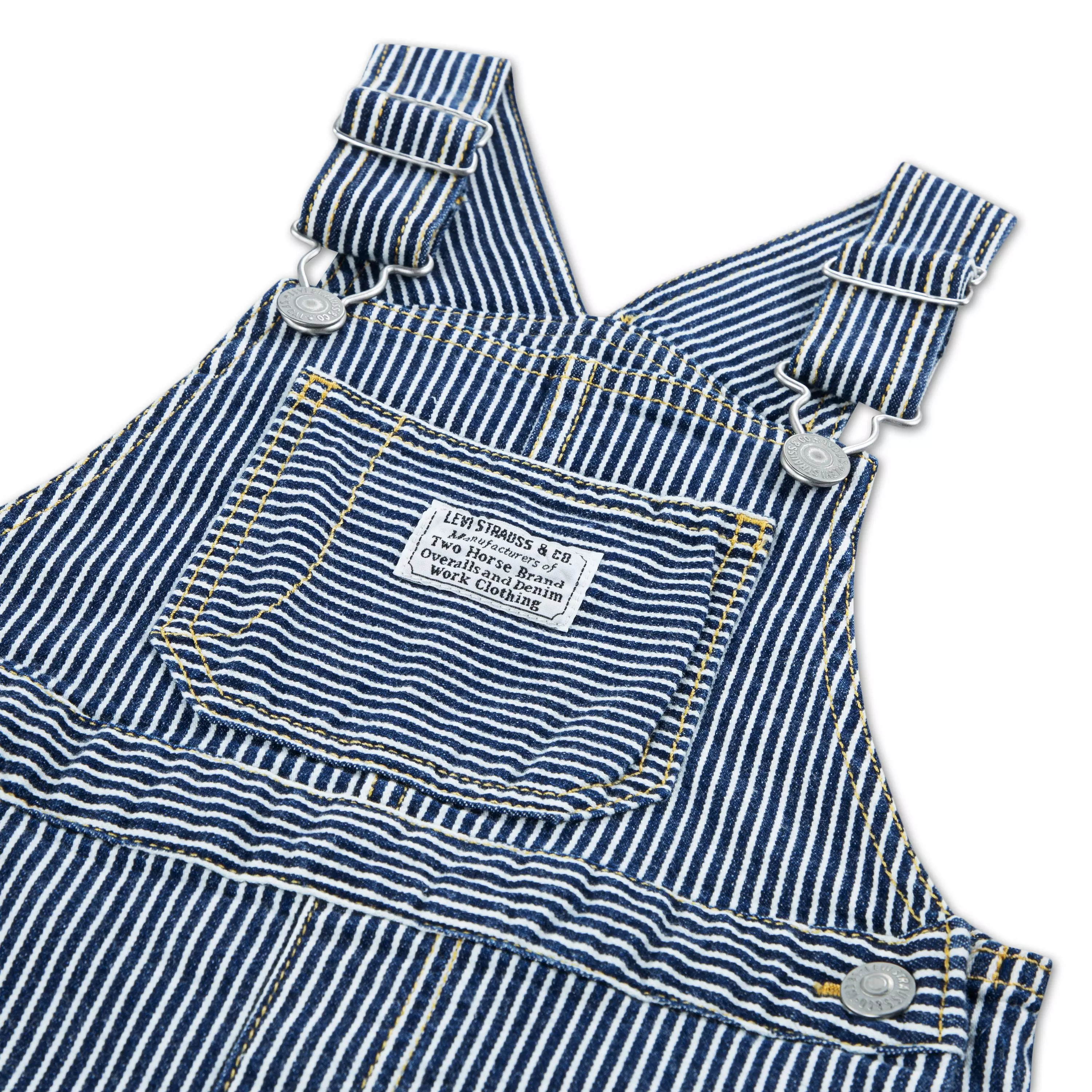 Levi's Railroad Stripe Toddler Boys' Blue Overalls - BLUE