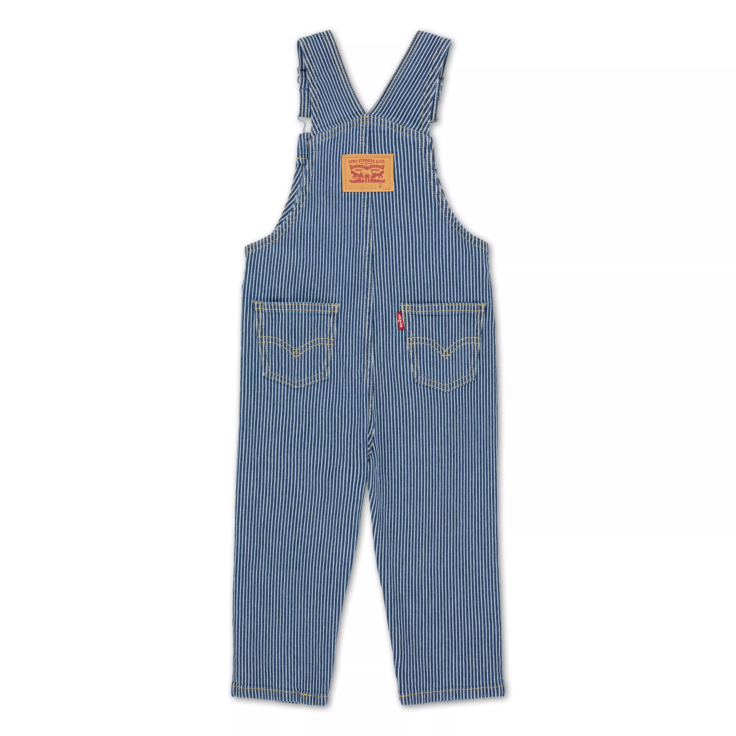 Levi's Railroad Stripe Toddler Boys' Blue Overalls - BLUE