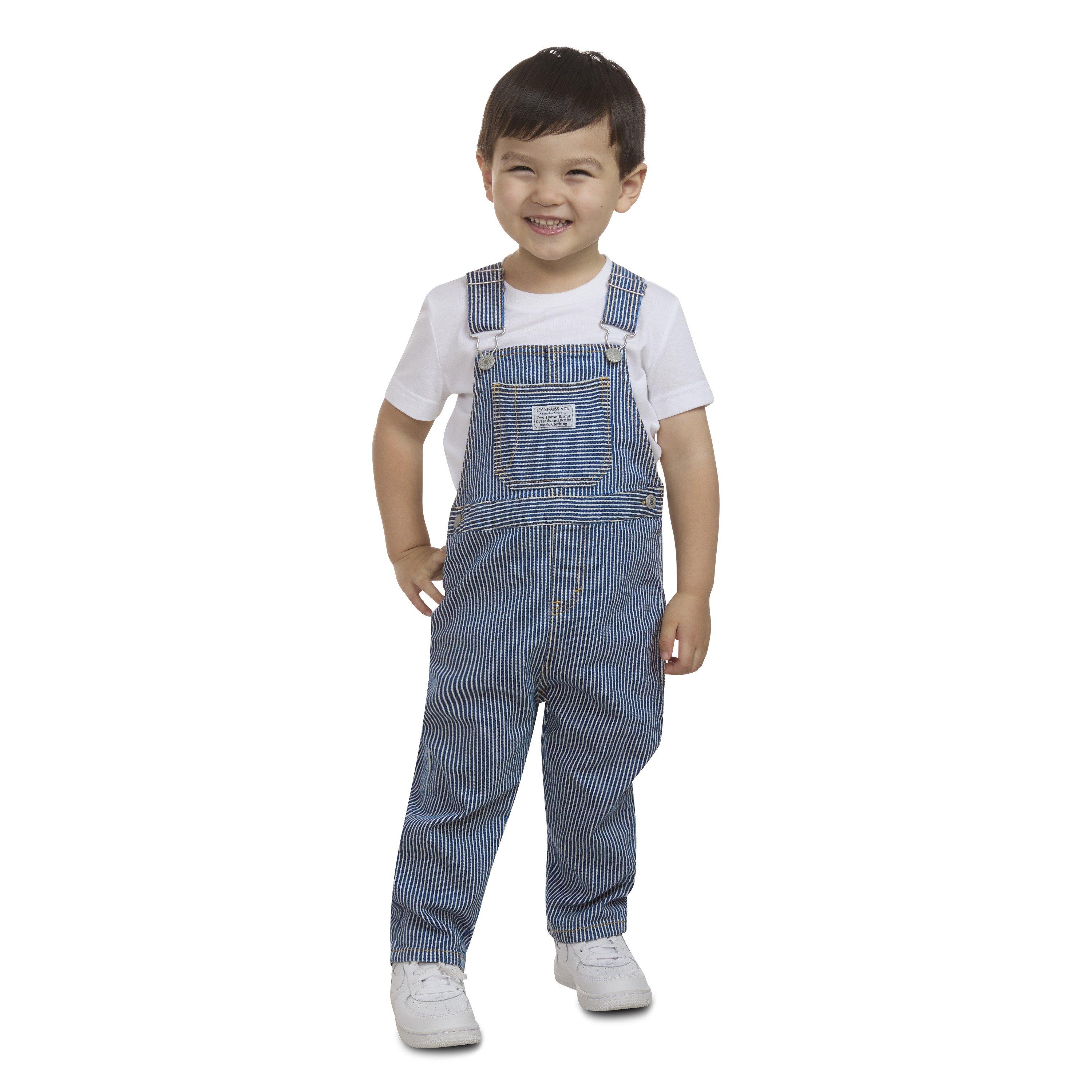 Levi's Railroad Stripe Toddler Boys' Overalls - Blue - BLUE Thumbnail View 8
