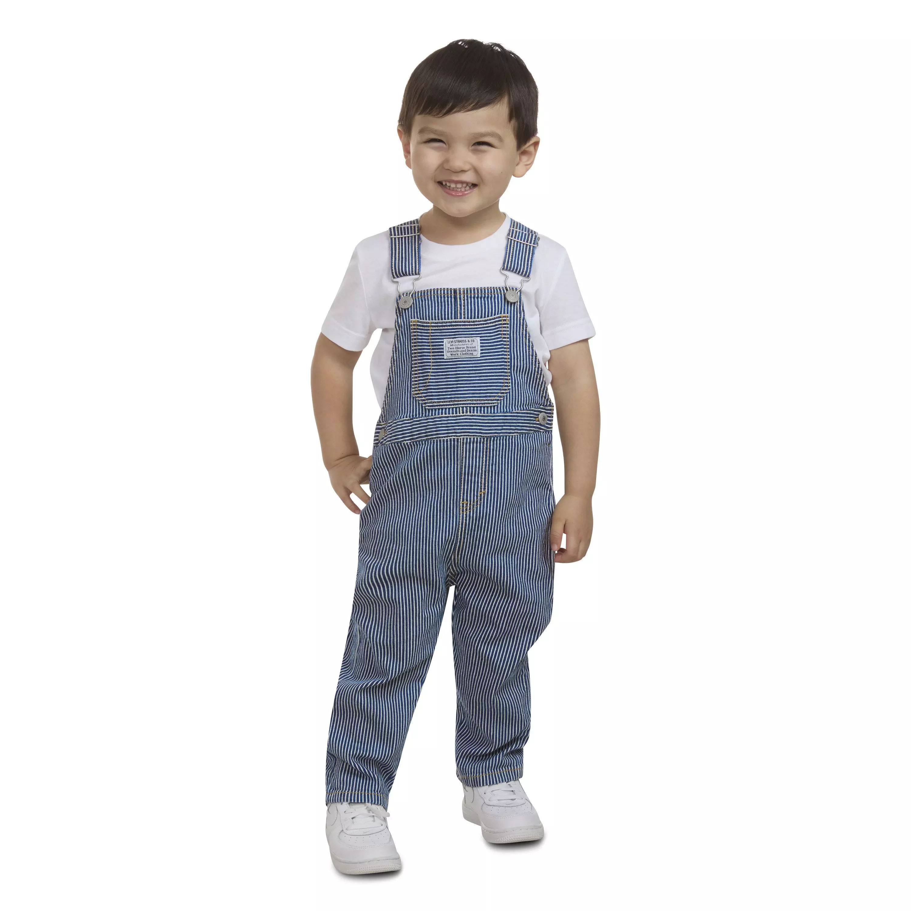 Levi's Railroad Stripe Toddler Boys' Overalls - Blue - BLUE