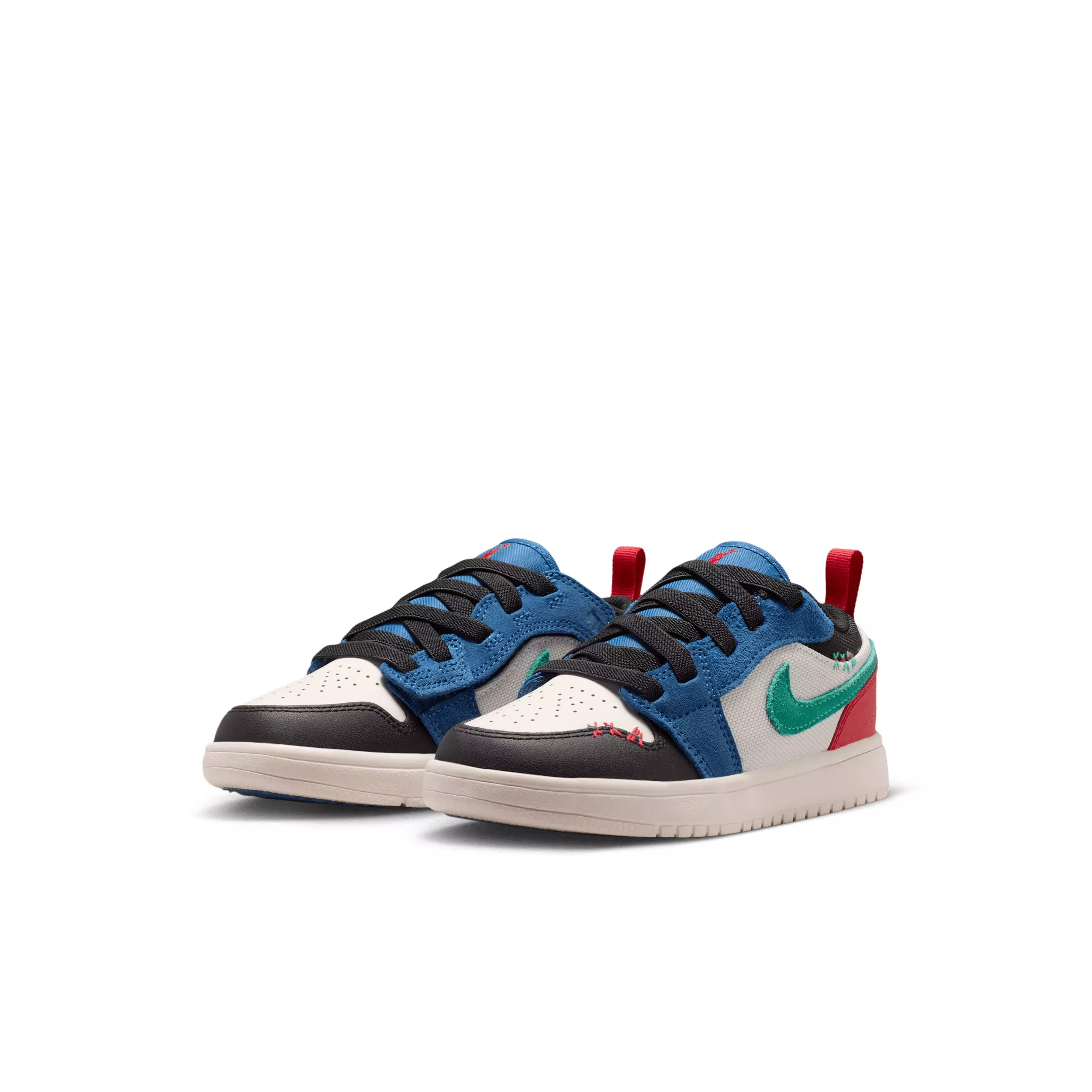 Jordan 1 Low Alt "True Blue/University Red/Kinetic Green/Black" Preschool Boys' Shoe - BLUE/RED/GREEN/BLACK
