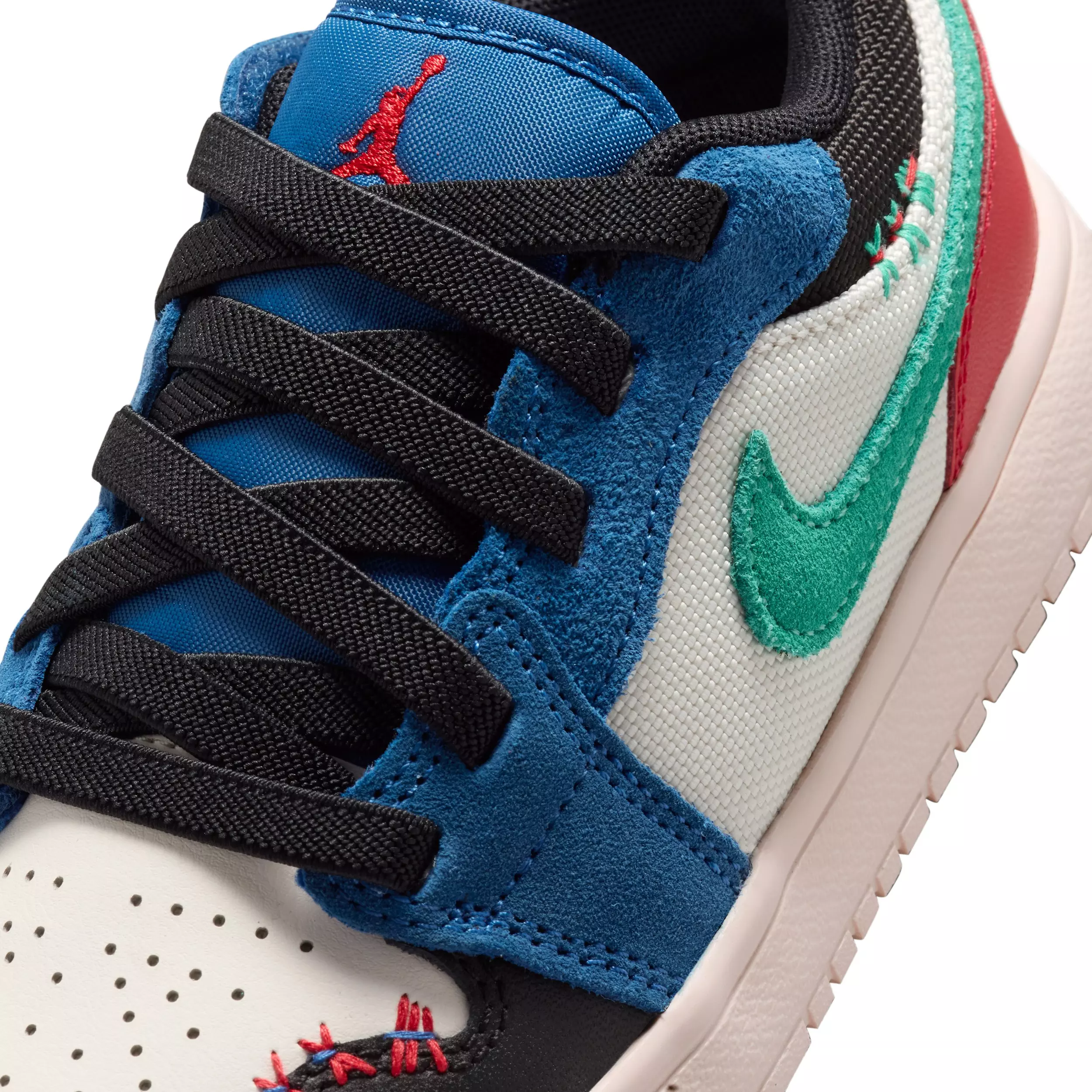 Jordan 1 Low Alt "True Blue/University Red/Kinetic Green/Black" Preschool Boys' Shoe - BLUE/RED/GREEN/BLACK