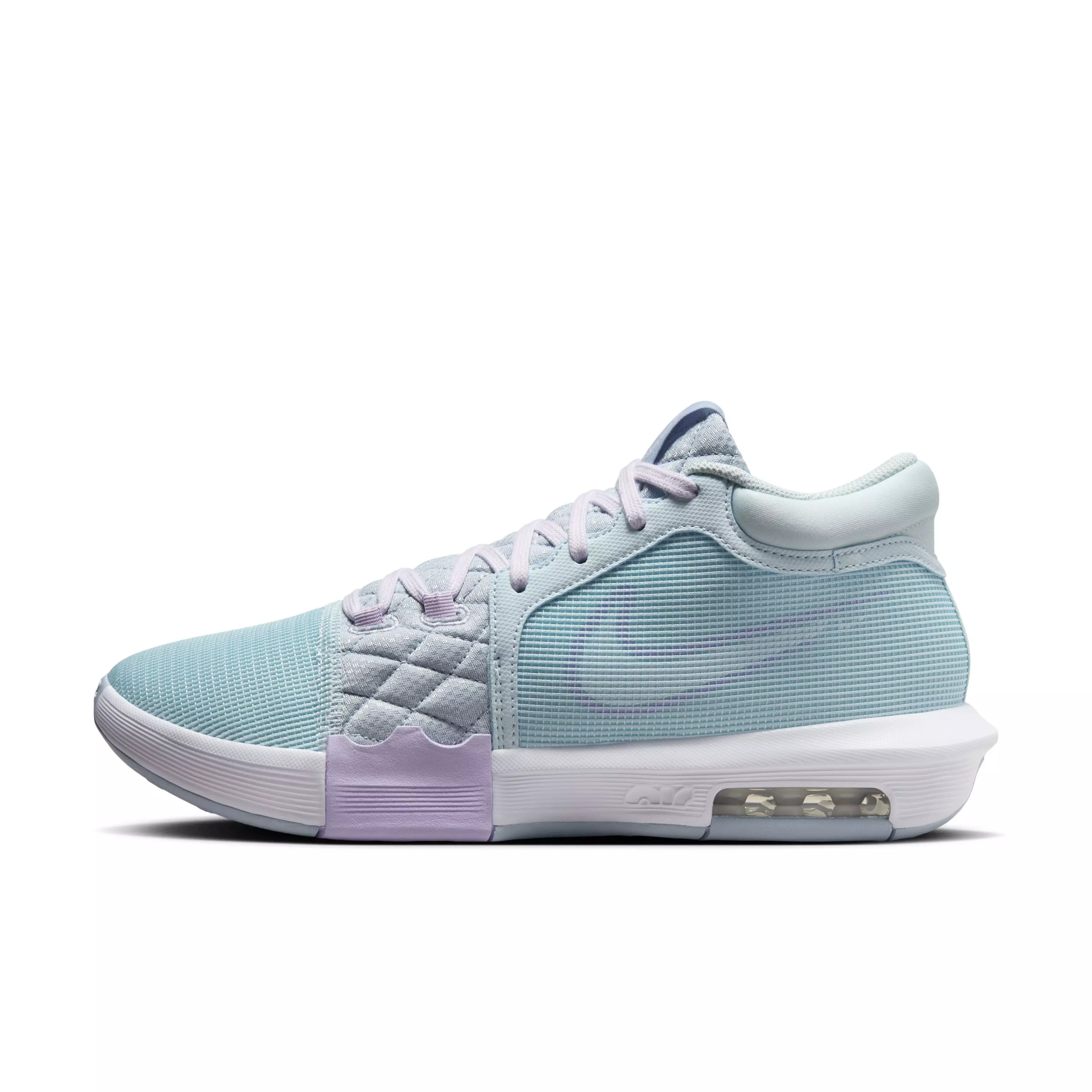 Nike LeBron Witness 8 "Glacier Blue/Light Armory Blue/Lilac Bloom/White" Men's Basketball Shoe - BLUE/LT BLUE/LILAC/WHITE