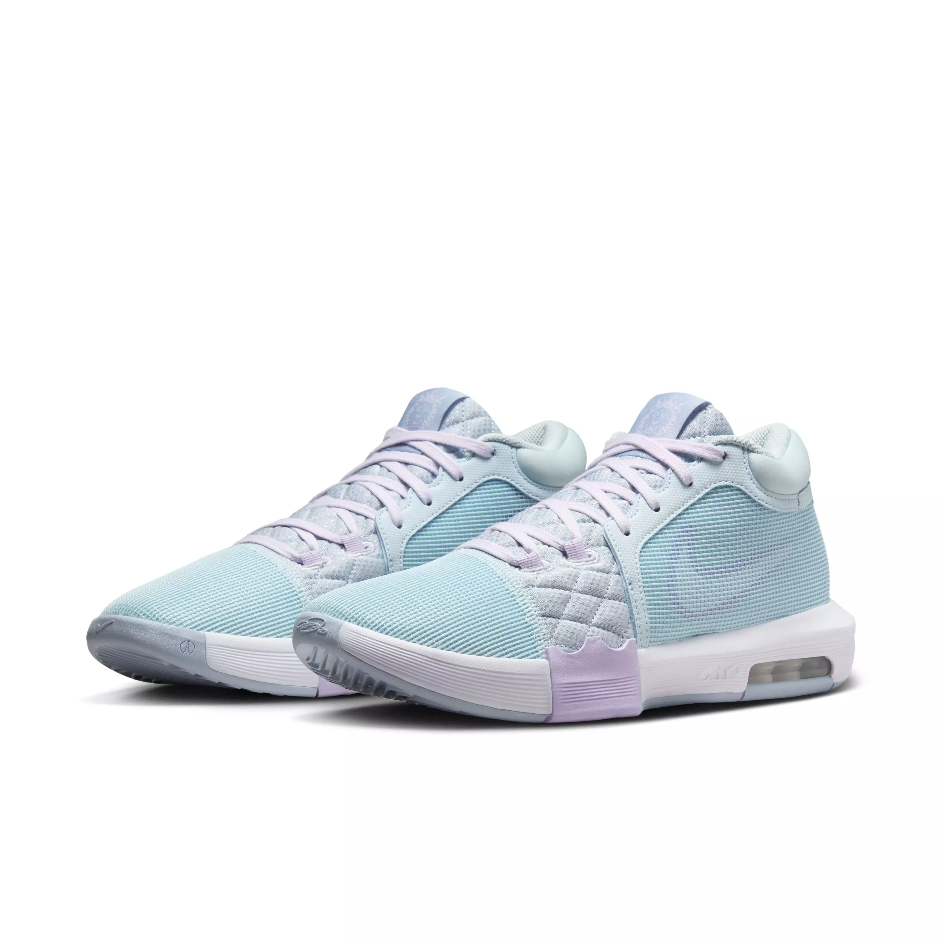 Nike LeBron Witness 8 "Glacier Blue/Light Armory Blue/Lilac Bloom/White" Men's Basketball Shoe - BLUE/LT BLUE/LILAC/WHITE