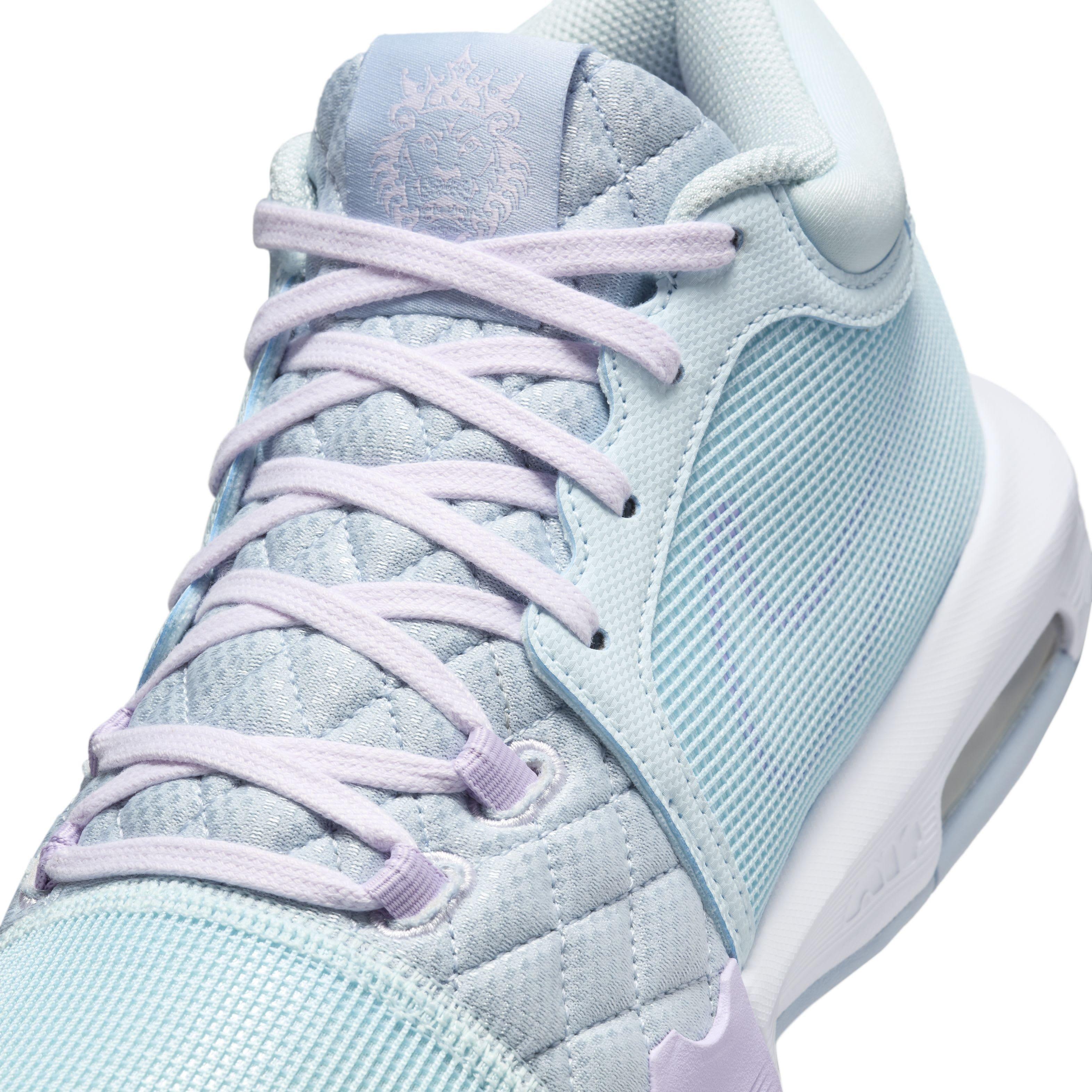 Nike LeBron Witness 8 "Glacier Blue/Light Armory Blue/Lilac Bloom/White" Men's Basketball Shoe - BLUE/LT BLUE/LILAC/WHITE Thumbnail View 7