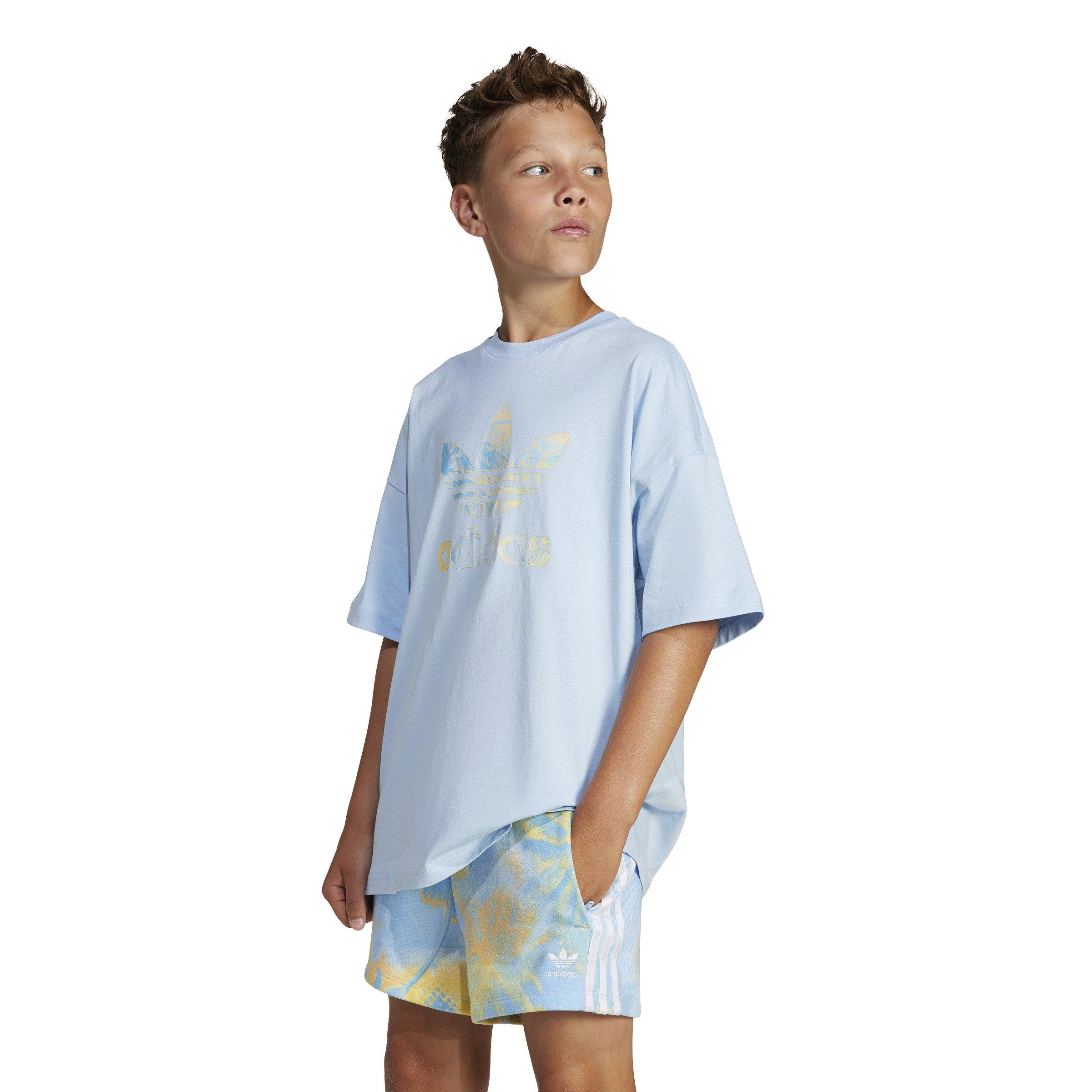 adidas Originals Big Kids' Trefoil Logo T-Shirt - Blue - BLUE Thumbnail View 3