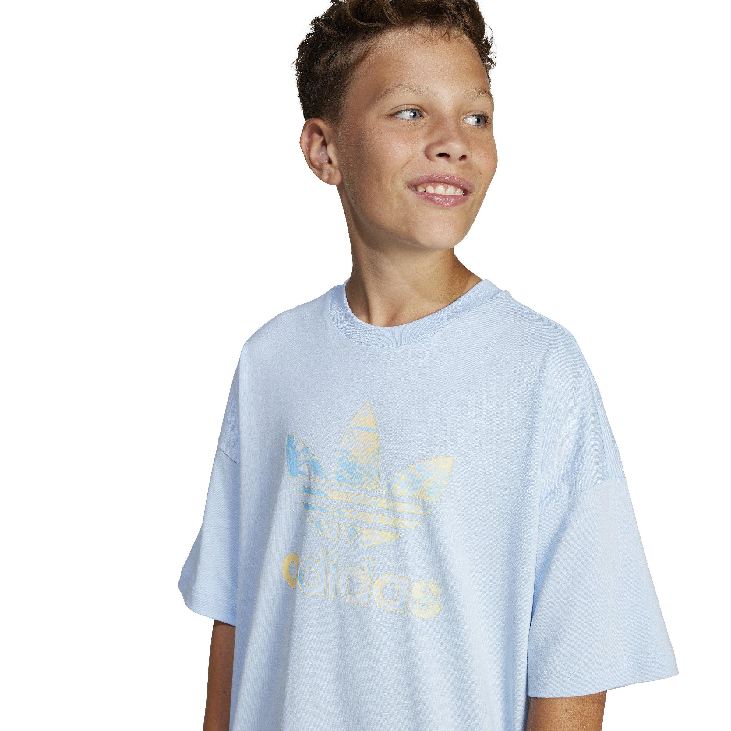 adidas Originals Big Kids' Trefoil Logo T-Shirt - Blue - BLUE Thumbnail View 5