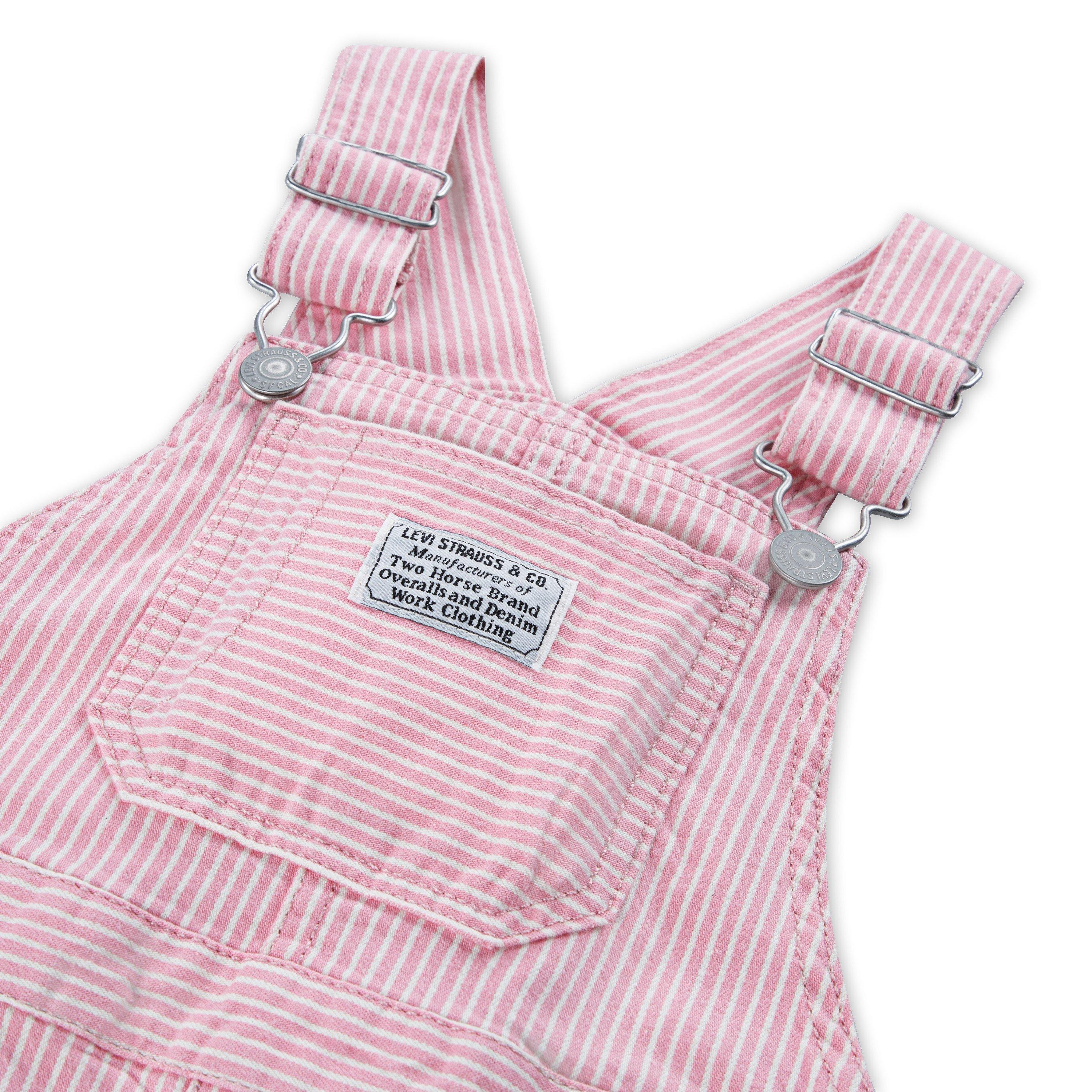 Levi's Toddler Boys' Railroad Stripe Pink Overalls - PINK Thumbnail View 3