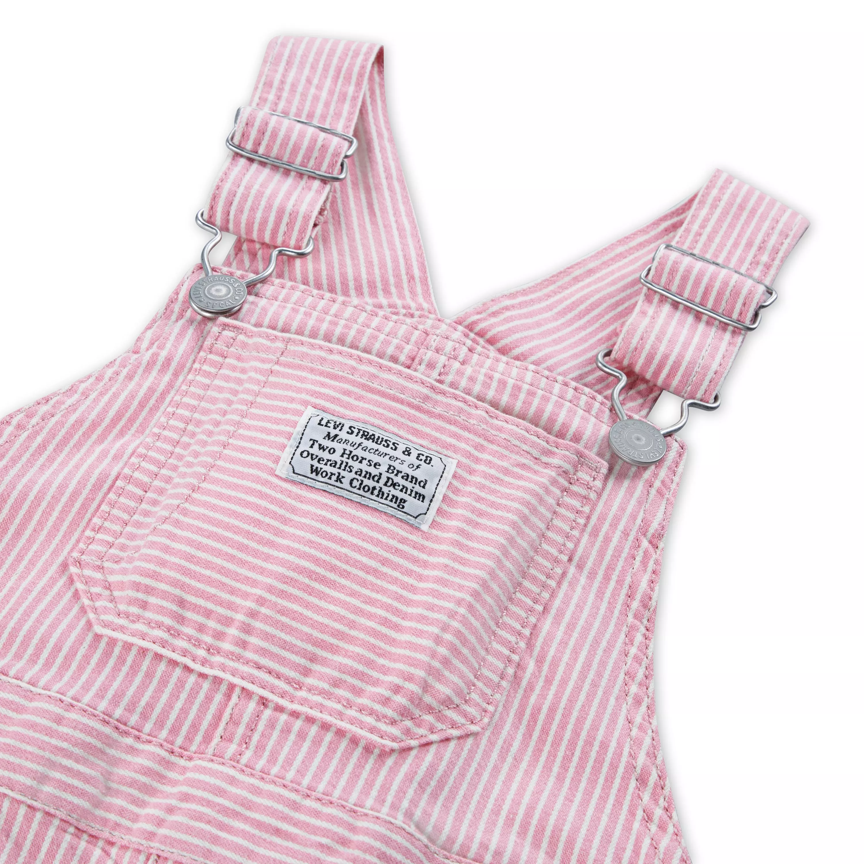 Levi's Toddler Boys' Railroad Stripe Pink Overalls - PINK