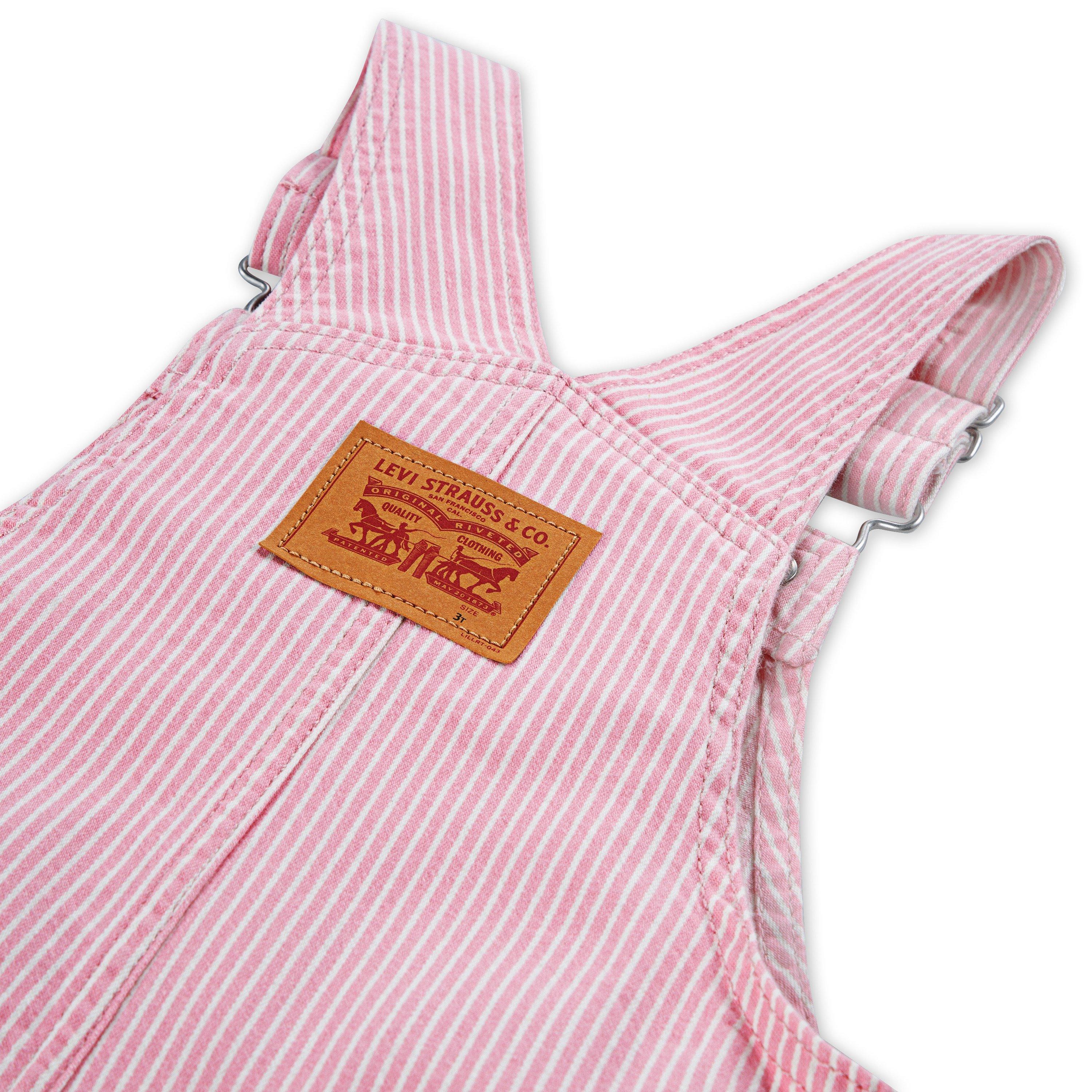 Levi's Toddler Boys' Railroad Stripe Pink Overalls - PINK Thumbnail View 4