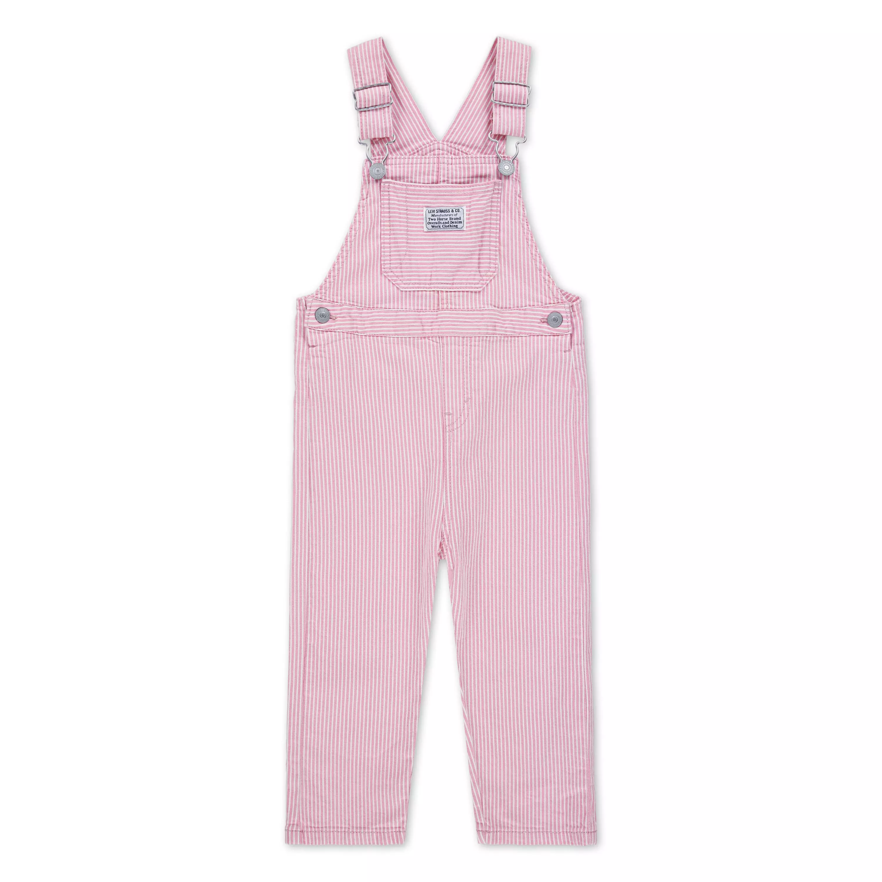Levi's Toddler Boys' Railroad Stripe Pink Overalls - PINK