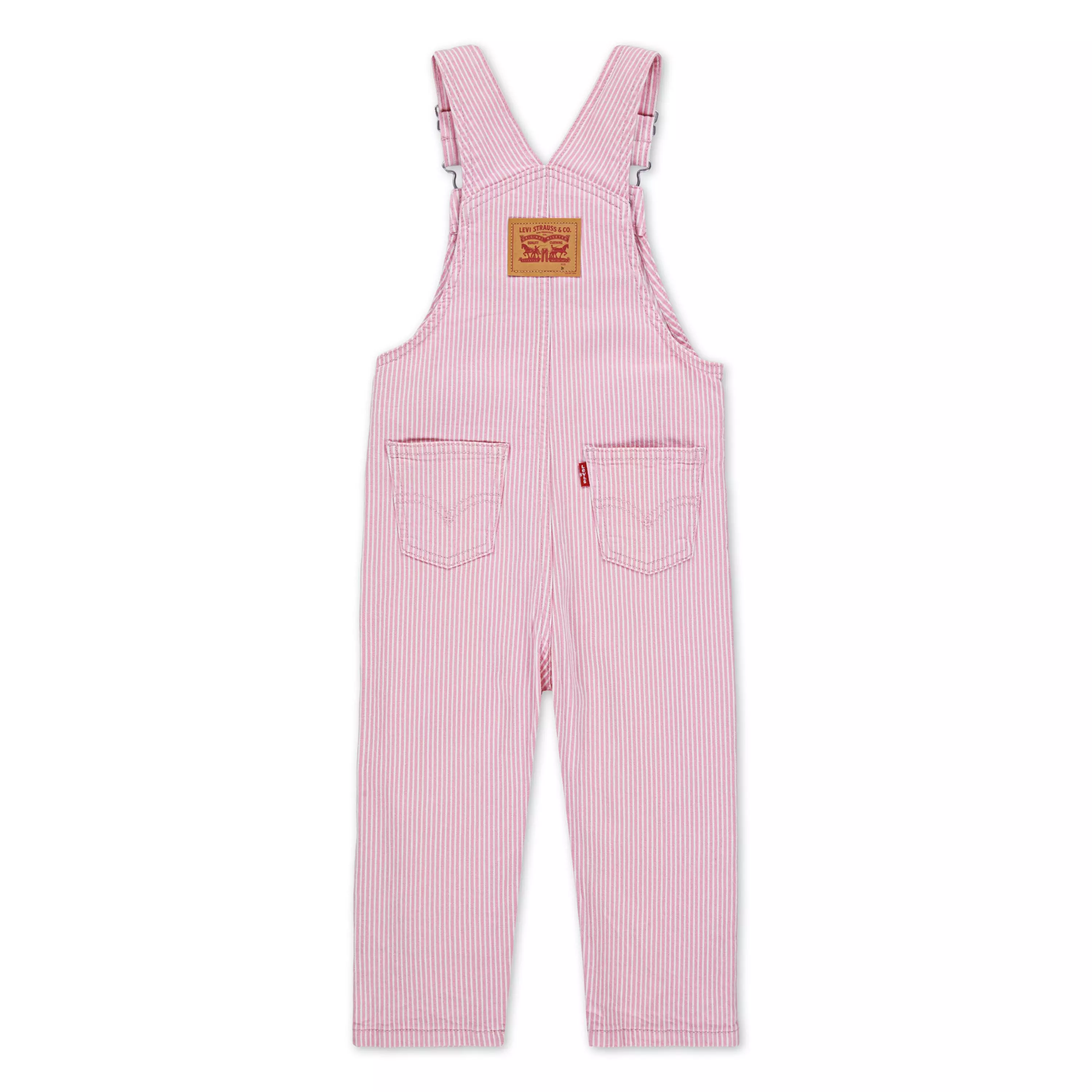 Levi's Toddler Boys' Railroad Stripe Pink Overalls - PINK