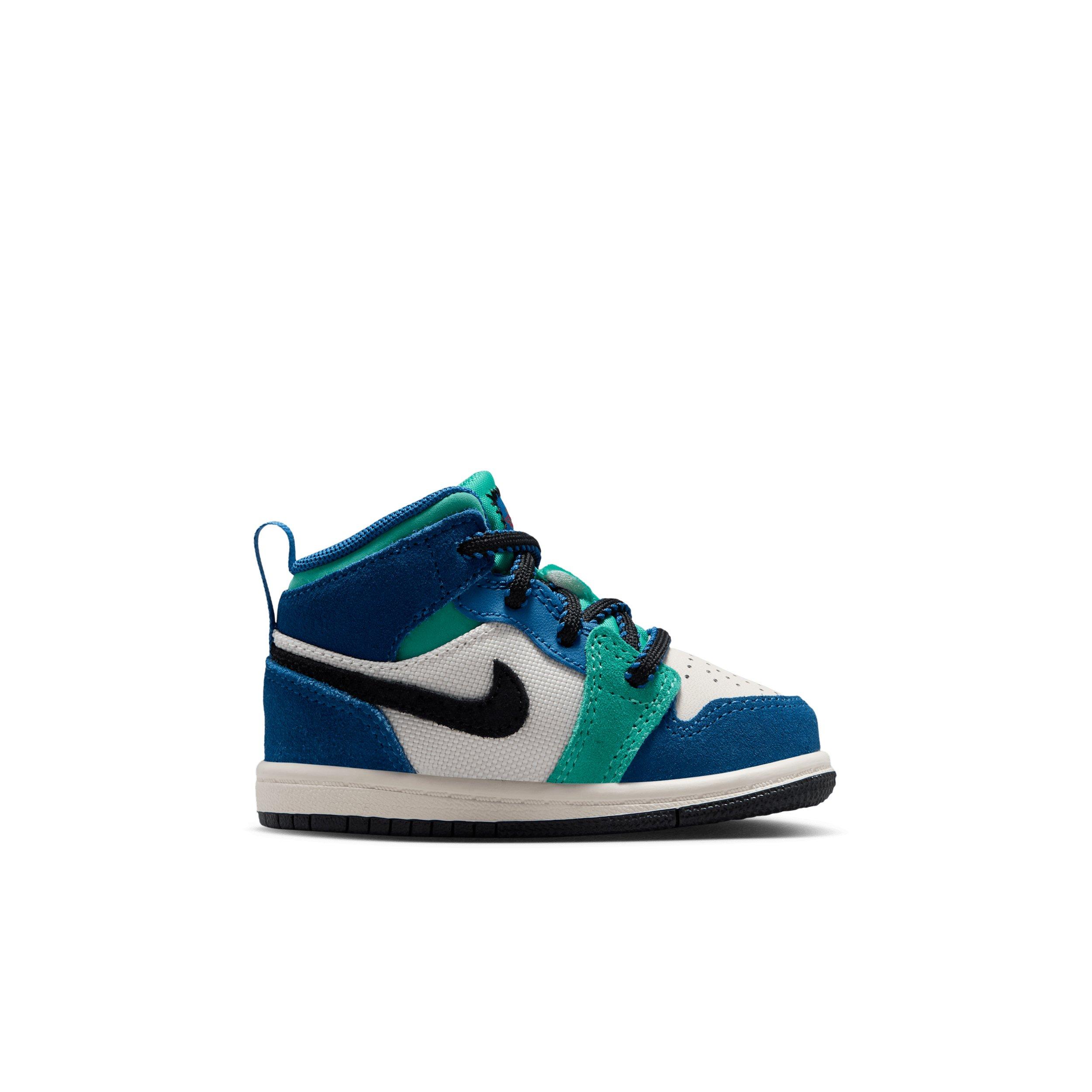 Jordan 1 Mid SE "Chalk/True Blue/Kinetic Green/University Red" Infant Boys' Shoe - CHALK/BLUE/GREEN/RED