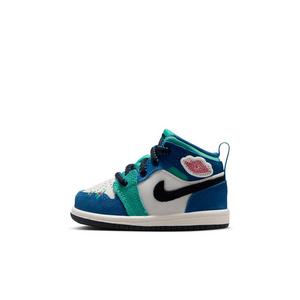 Jordan 1 Mid SE "Chalk/True Blue/Kinetic Green/University Red" Infant Boys' Shoe - CHALK/BLUE/GREEN/RED