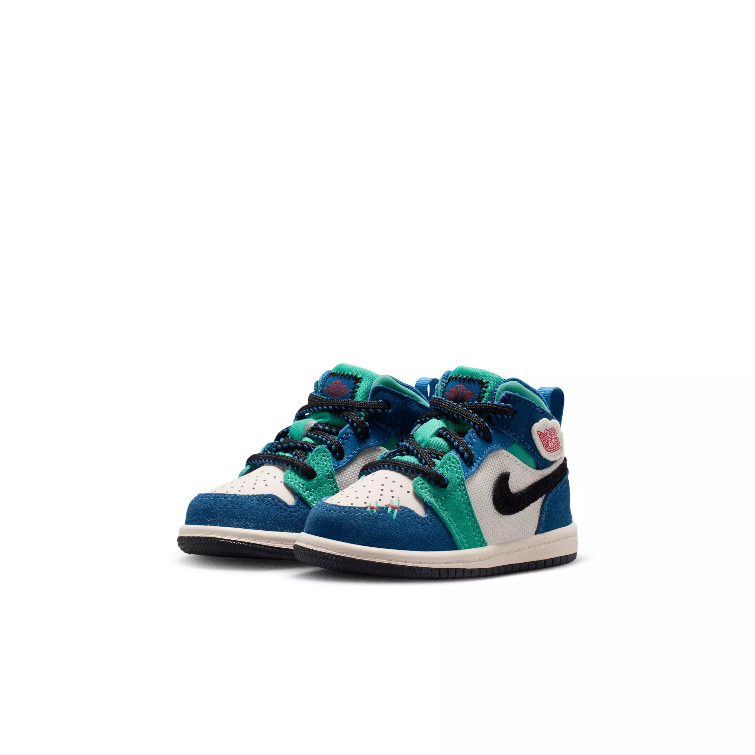 Jordan 1 Mid SE "Chalk/True Blue/Kinetic Green/University Red" Infant Boys' Shoe - CHALK/BLUE/GREEN/RED