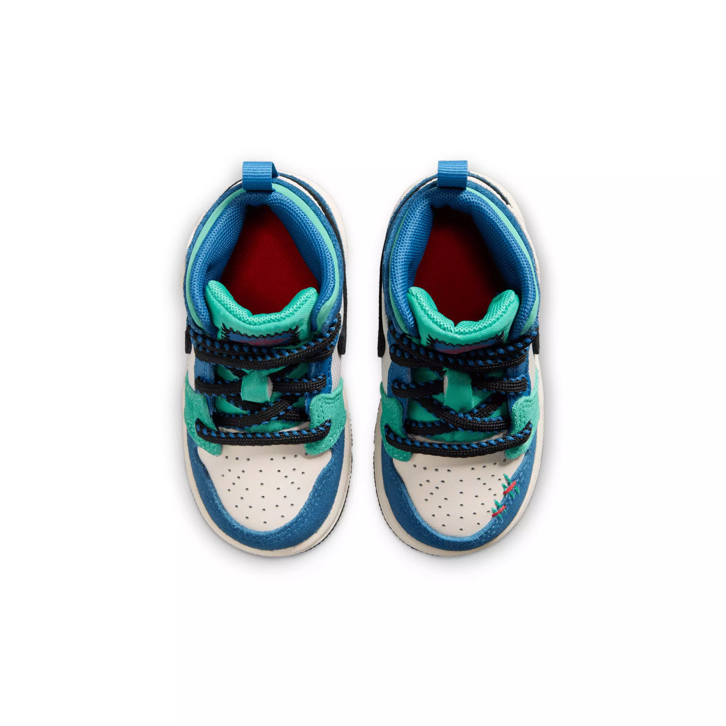 Jordan 1 Mid SE "Chalk/True Blue/Kinetic Green/University Red" Infant Boys' Shoe - CHALK/BLUE/GREEN/RED