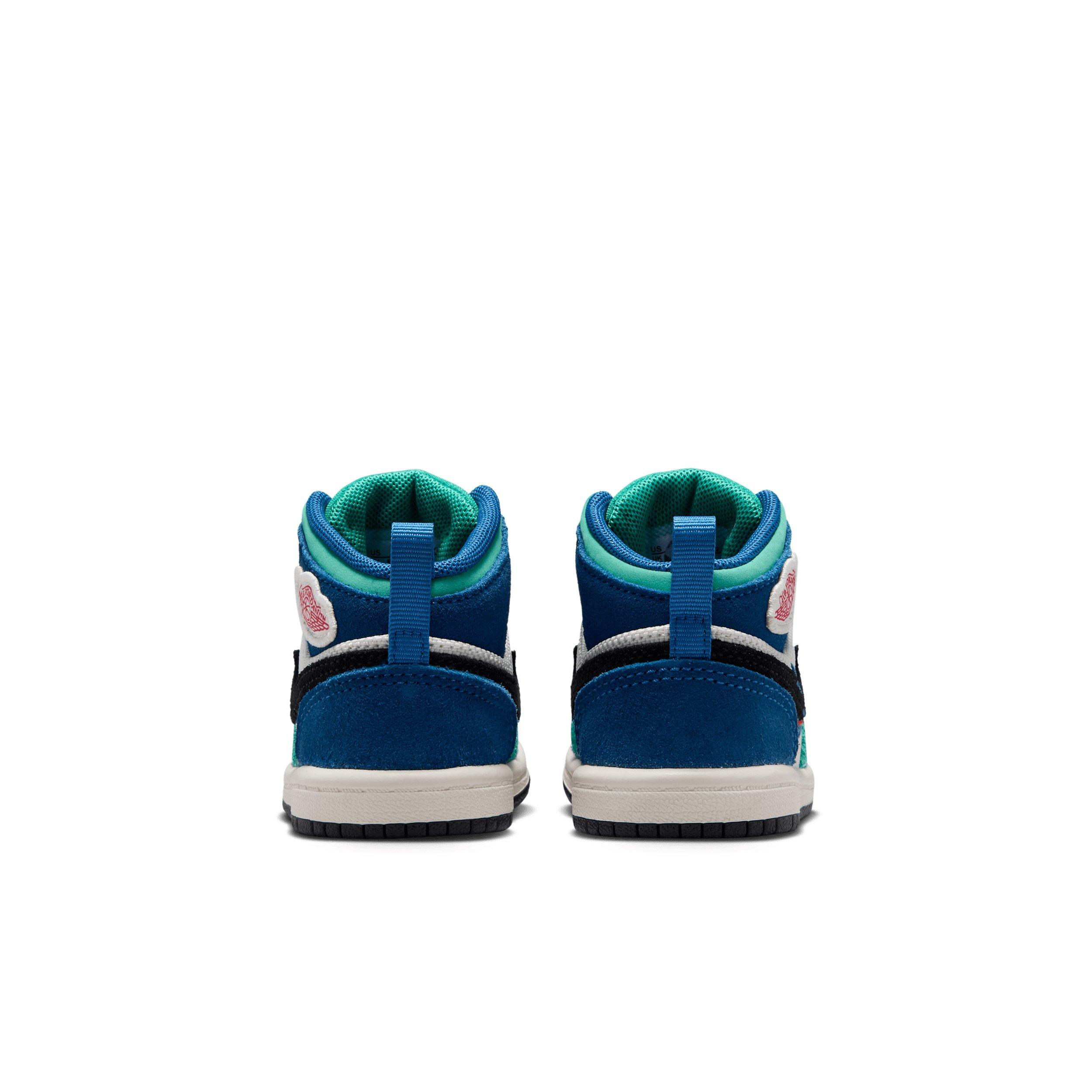 Jordan 1 Mid SE "Chalk/True Blue/Kinetic Green/University Red" Infant Boys' Shoe - CHALK/BLUE/GREEN/RED